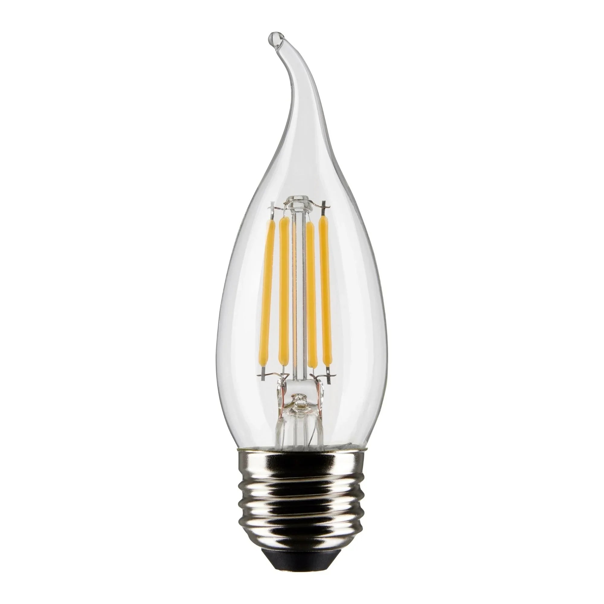 CA10 Filament LED Bulb, 6W, 500lm, 2700K, 60W Equal, E26 Medium Base, Clear, Pack of 2