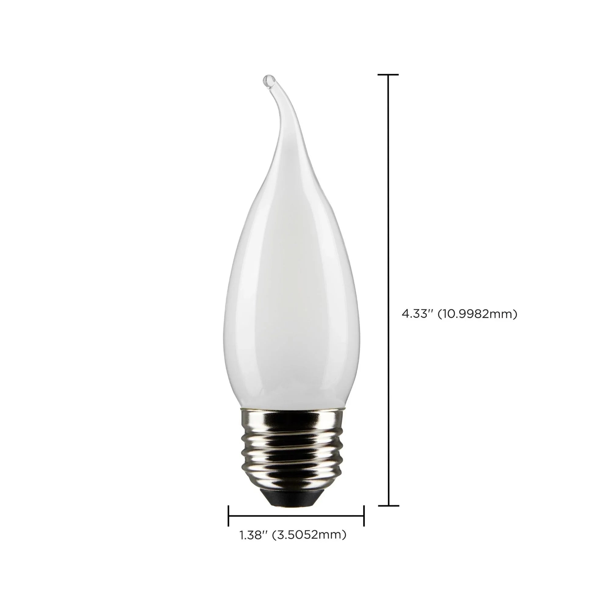 CA10 LED Bulb, 6W, 500lm, 2700K, 60W Equal, E26 Medium Base, Frosted Finish, Pack of 2