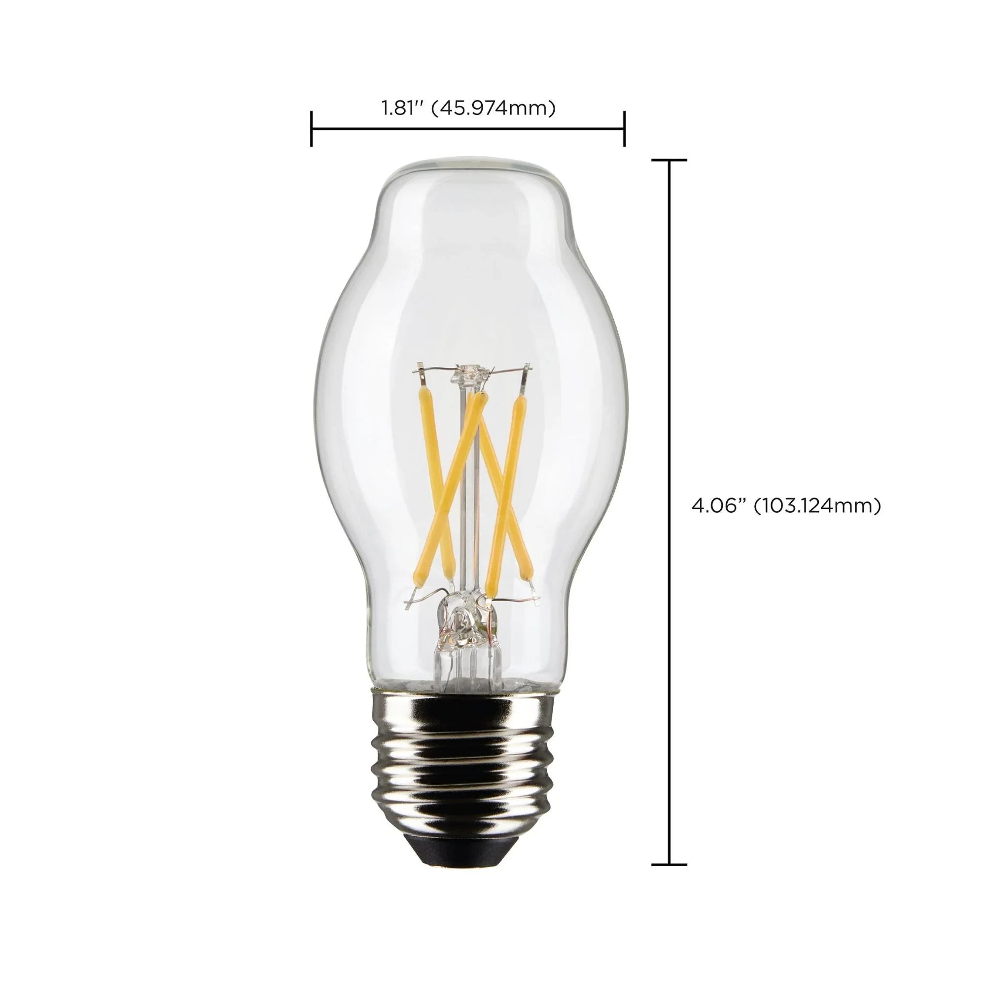 BT15 Filament LED Bulb, 5 Watts, 450lm, 40W Equal, 2700K, E26 Medium Base, Clear, Pack of 2