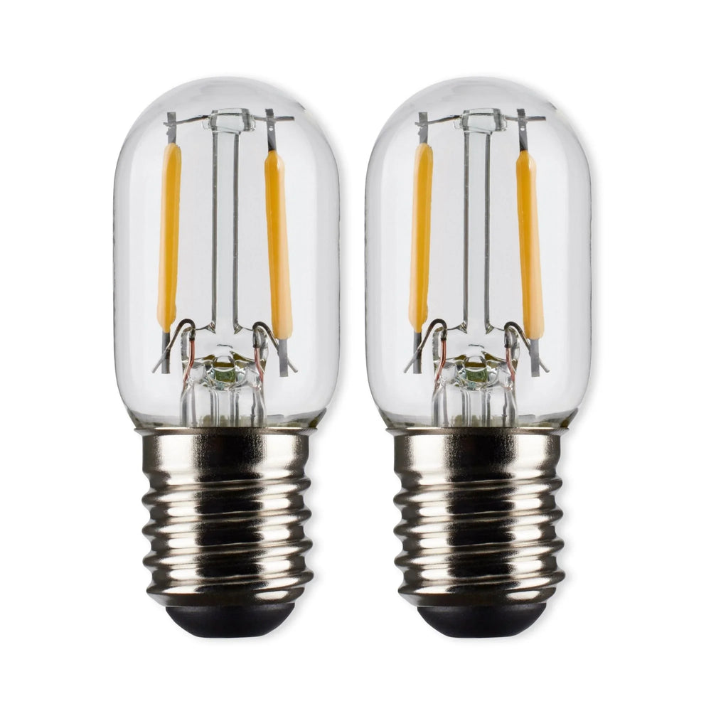 T6.5 LED Single Tube Bulb, 3W, 200lm, 2700K, E17 Intermediate Base, Clear Finish, Pack of 2