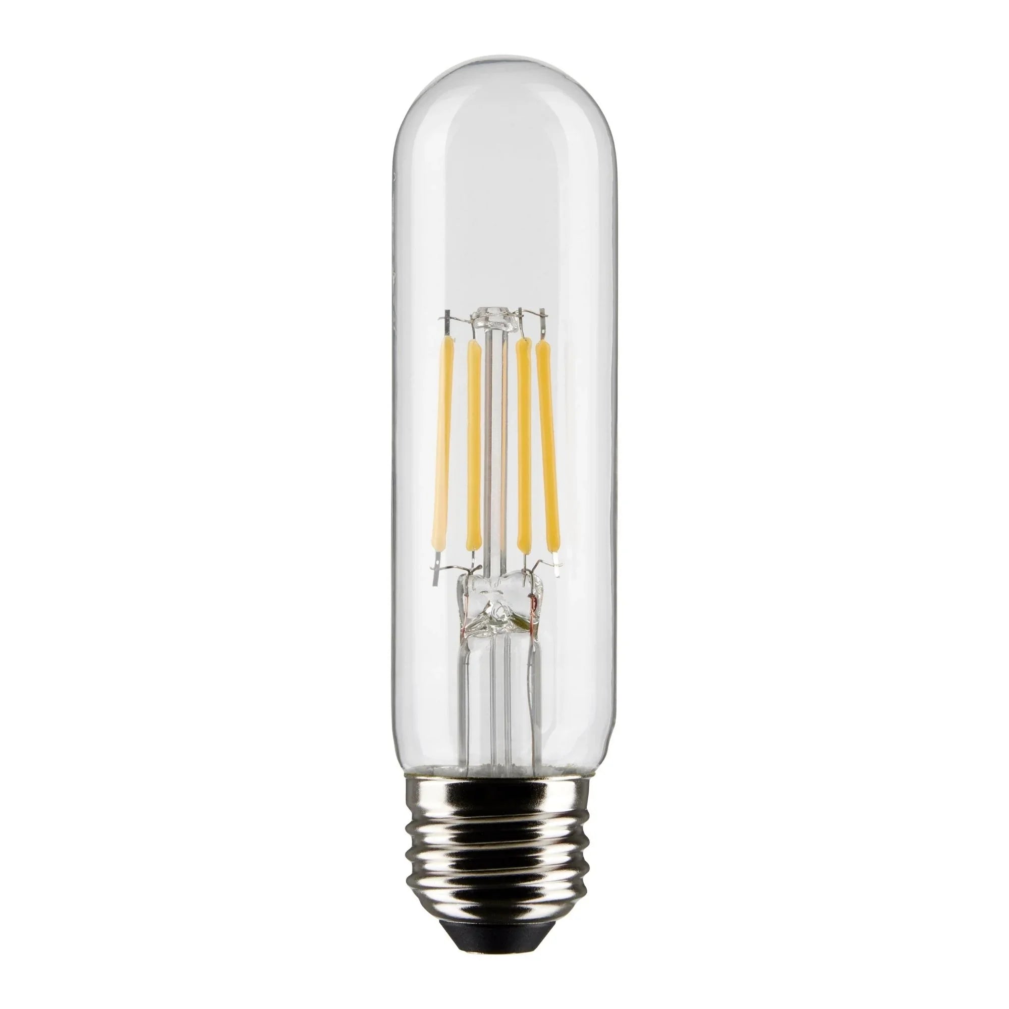 LED T10 Single Tube Bulb, 6W, 450lm, 2700K, 40W Equal, E26 Medium Base, Clear, Pack of 2