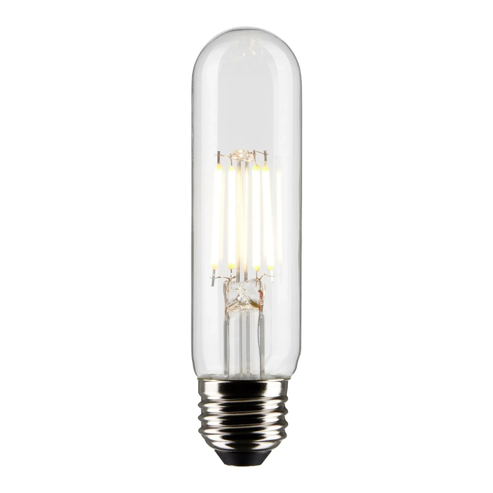 LED T10 Single Tube Bulb, 6W, 450lm, 2700K, 40W Equal, E26 Medium Base, Clear, Pack of 2