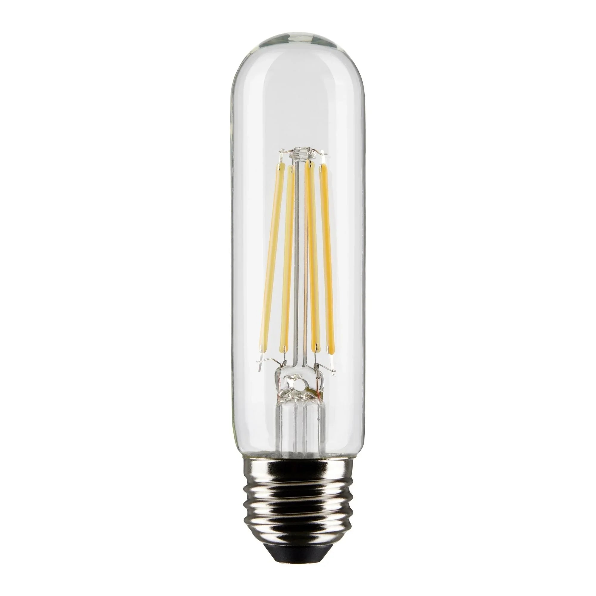 LED T10 Single Tube Bulb, 8W, 800lm, 2700K, 60W Equal, E26 Medium Base, Clear, Pack of 2