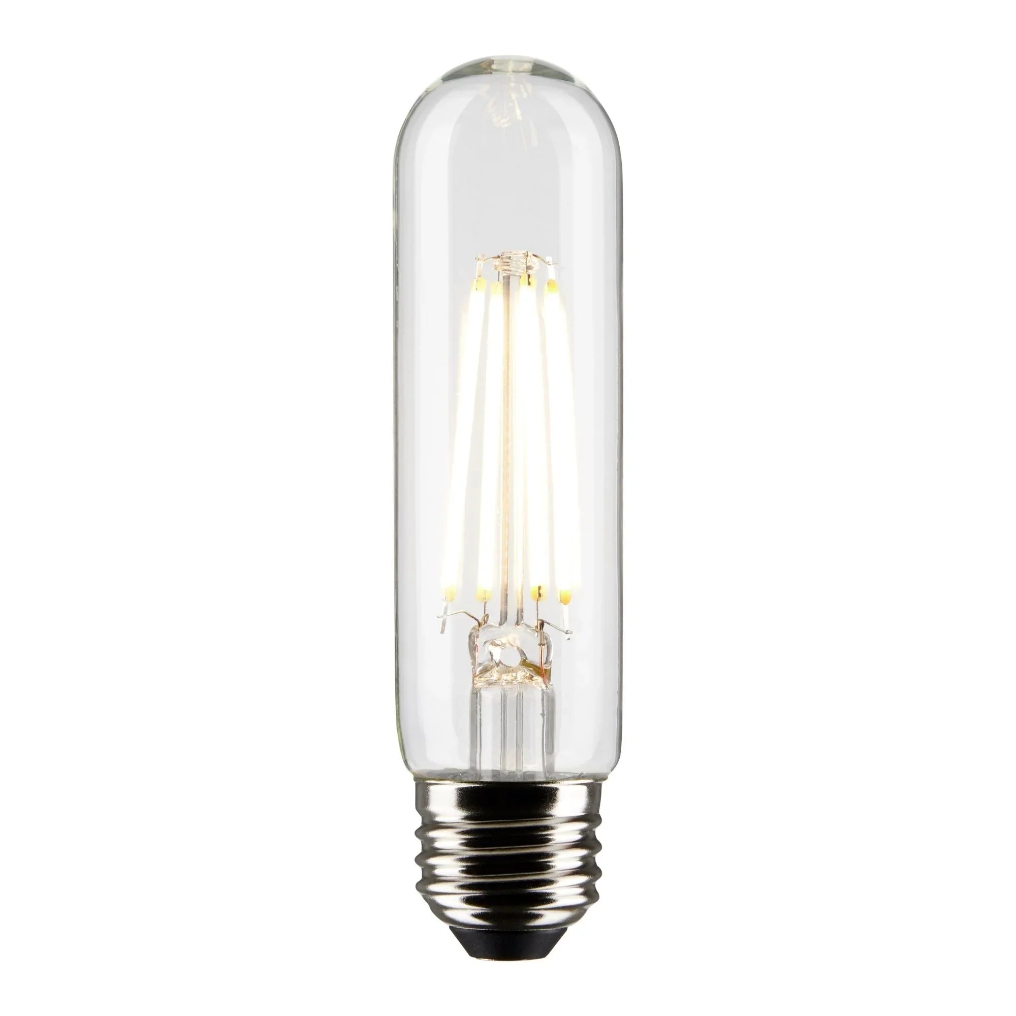 LED T10 Single Tube Bulb, 8W, 800lm, 2700K, 60W Equal, E26 Medium Base, Clear, Pack of 2