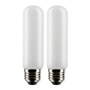 LED T10 Single Tube Bulb, 8W, 720lm, 2700K, 60W Equal, E26 Medium Base, Frosted, Pack of 2