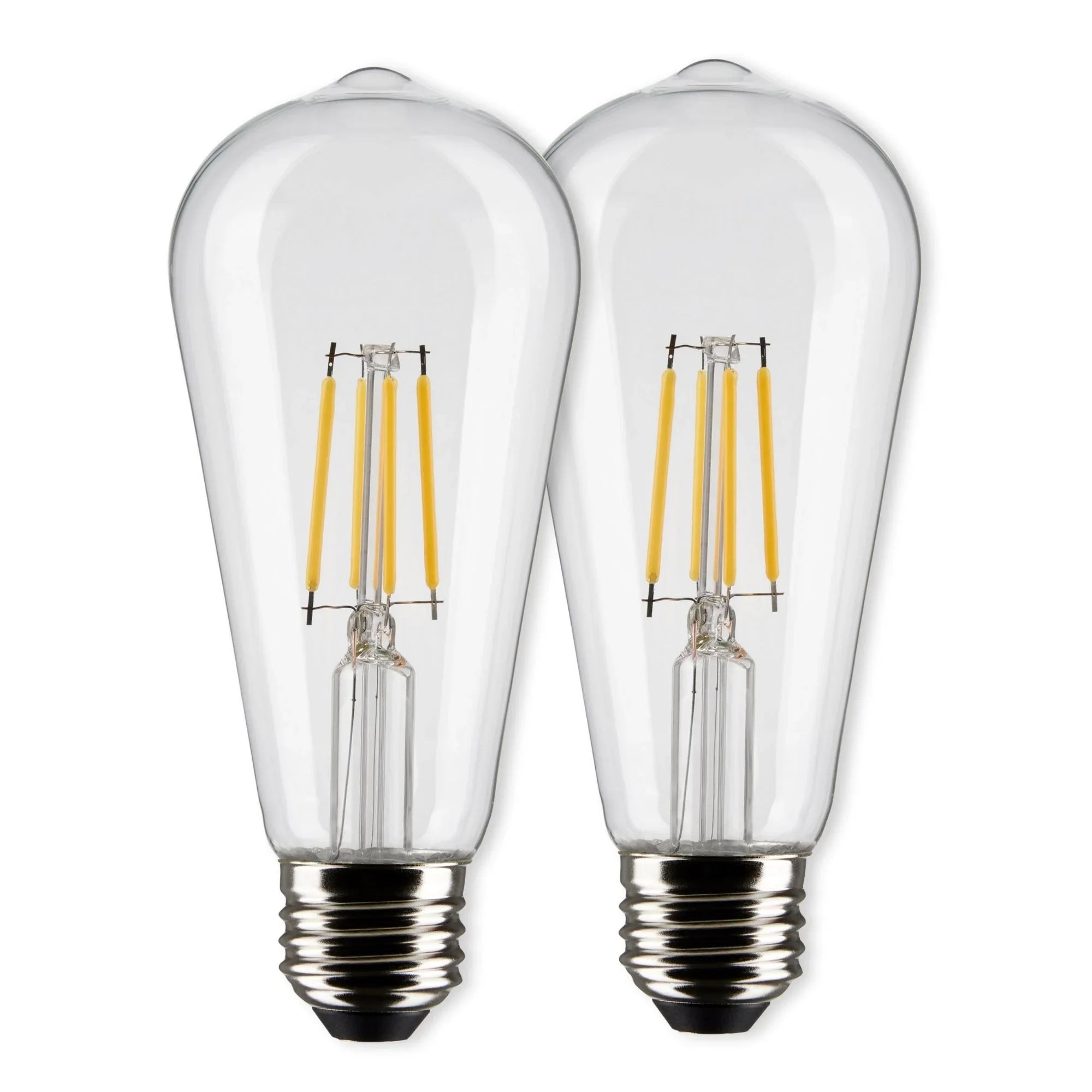 ST19 LED Bulb, 5 Watts, 425lm, 2700K, 40W Equal, E26 Medium Base, Clear Finish, Pack of 2