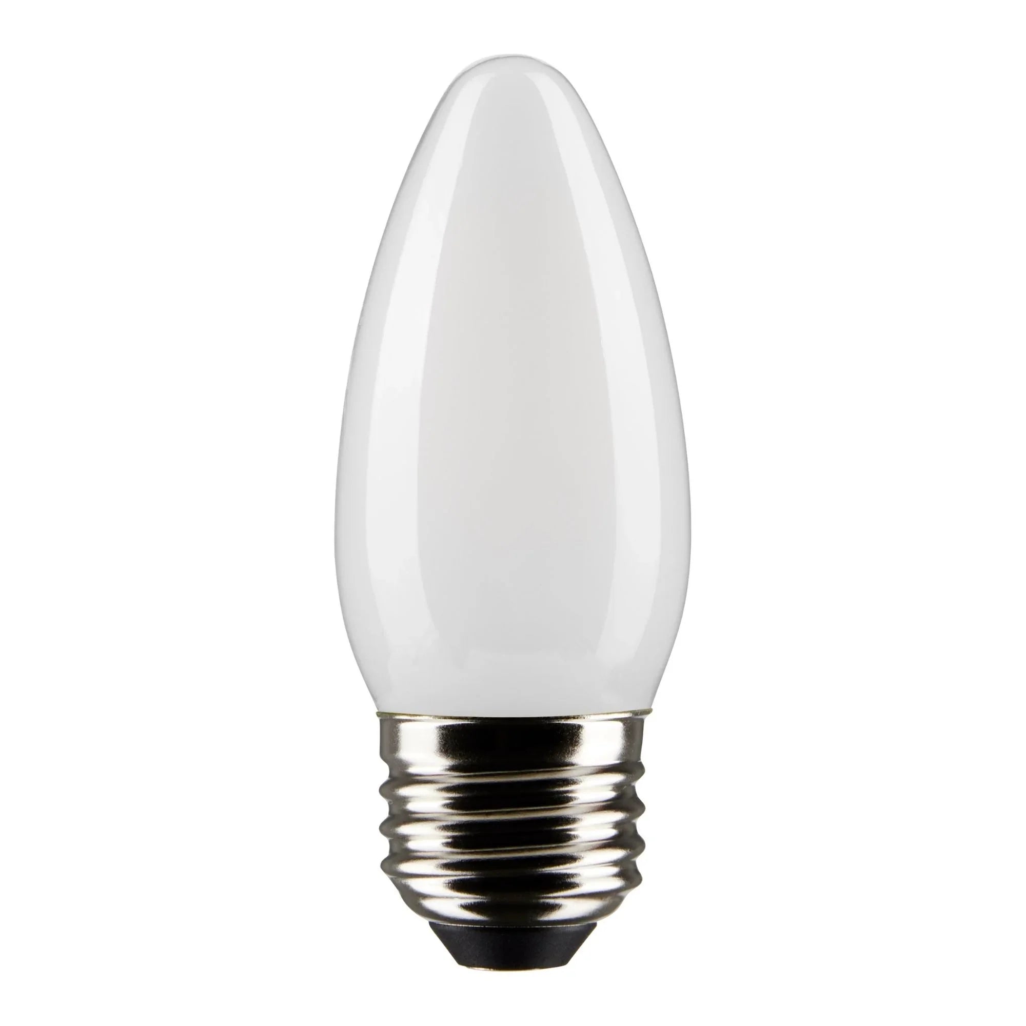 B11 Candle LED Bulb, 6 Watts, 500 Lumens, 5000K, E26 Medium Base, Frosted, Pack of 2