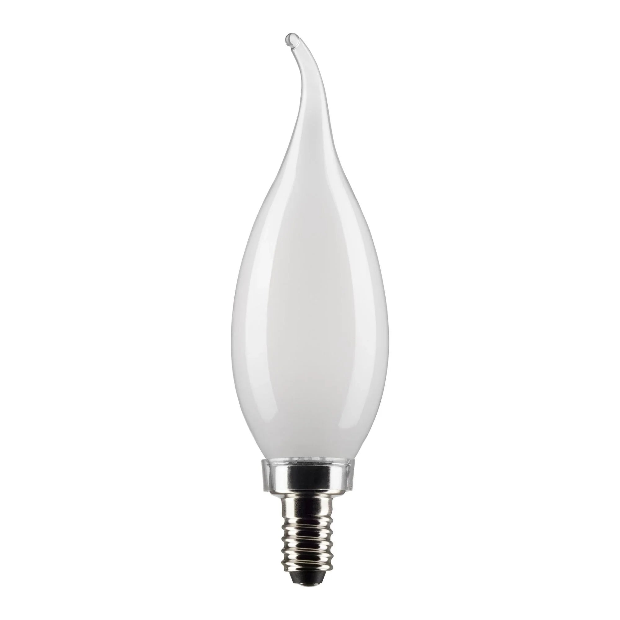 CA10 LED Bulb, 6W, 500lm, 5000K, 60W Equal, E12 Candelabra Base, Frosted, Pack of 2