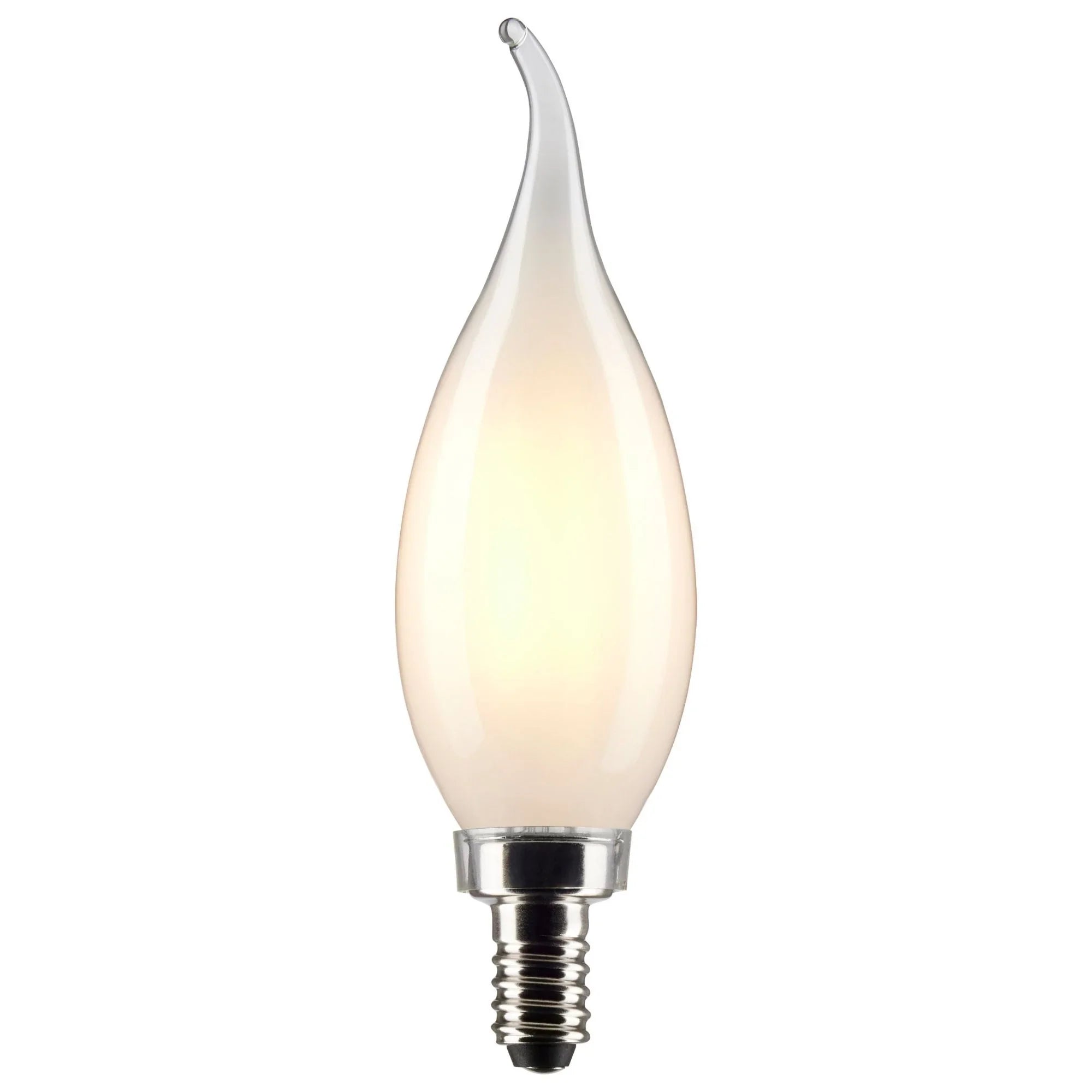 CA10 LED Bulb, 6W, 500lm, 5000K, 60W Equal, E12 Candelabra Base, Frosted, Pack of 2