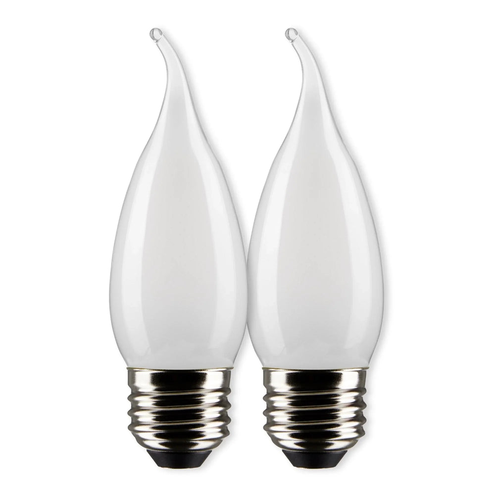 CA10 LED Bulb, 6W, 500lm, 5000K, 60W Equal, E26 Medium Base, Frosted, Pack of 2