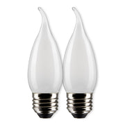 CA10 LED Bulb, 6W, 500lm, 5000K, 60W Equal, E26 Medium Base, Frosted, Pack of 2