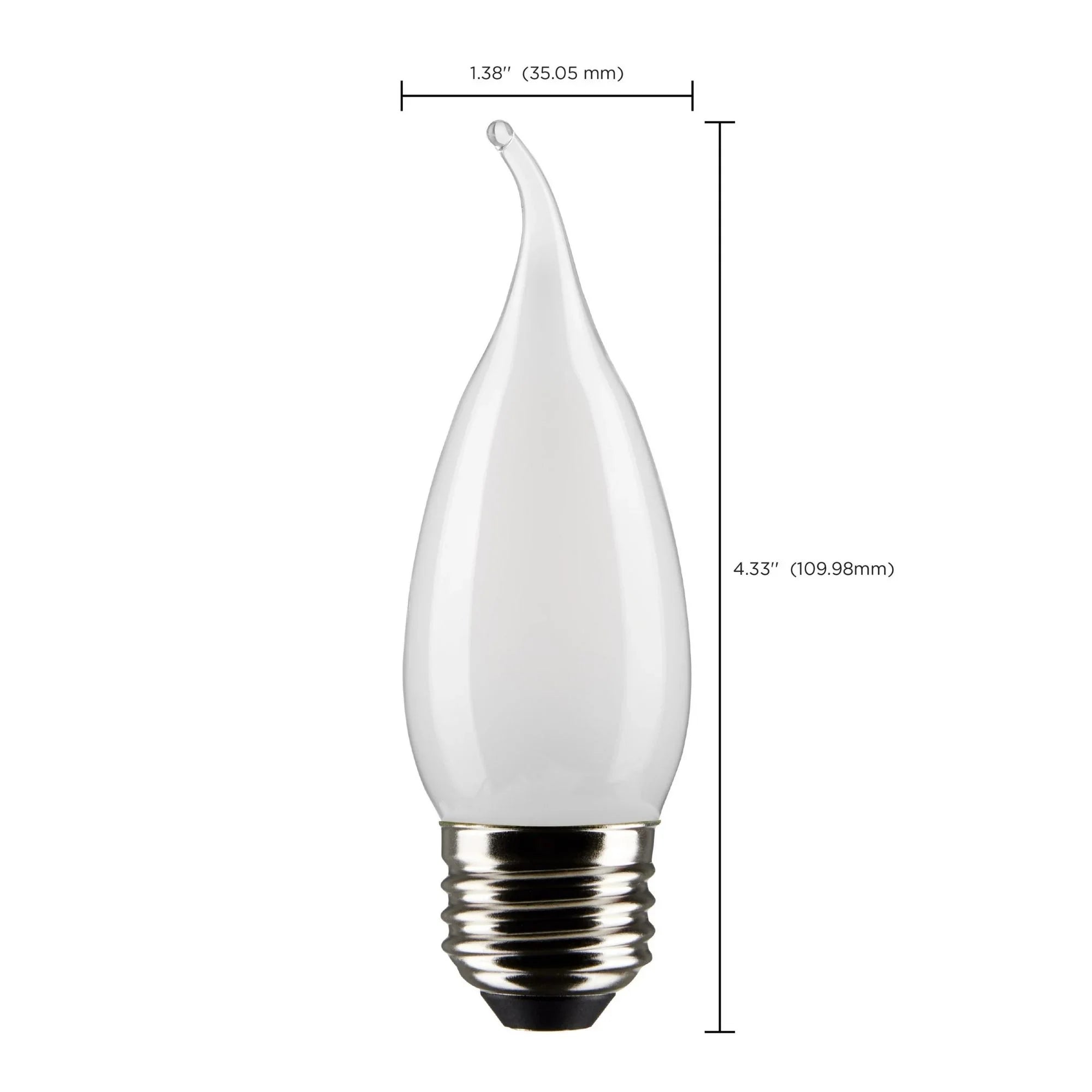 CA10 LED Bulb, 6W, 500lm, 5000K, 60W Equal, E26 Medium Base, Frosted, Pack of 2