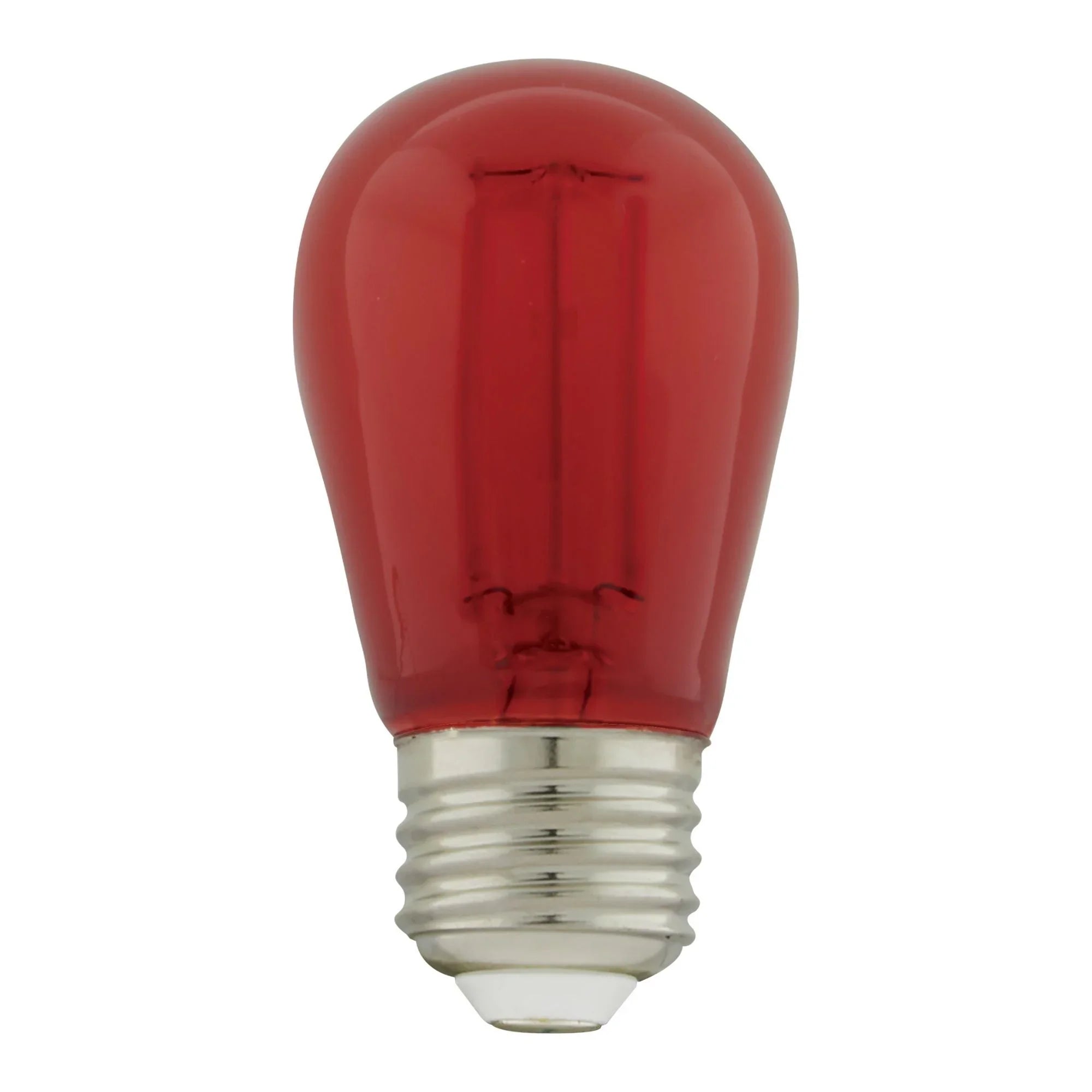 S14 Filament LED Bulb, 1W, 10lm, E26 Base, Transparent Red Finish, Pack of 4