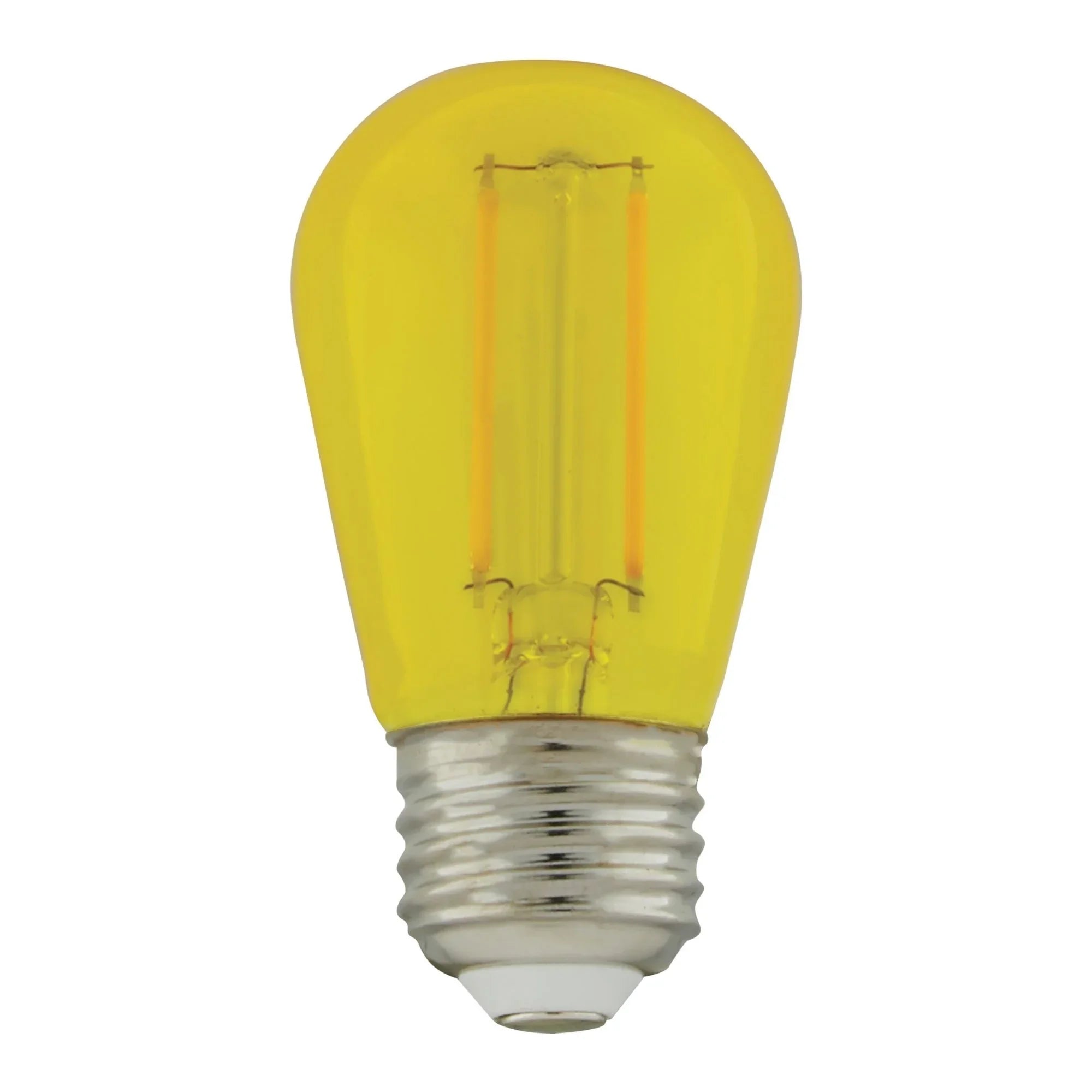S14 Filament LED Bulb, 1W, 40lm, E26 Base, Transparent Yellow Finish , Pack of 4