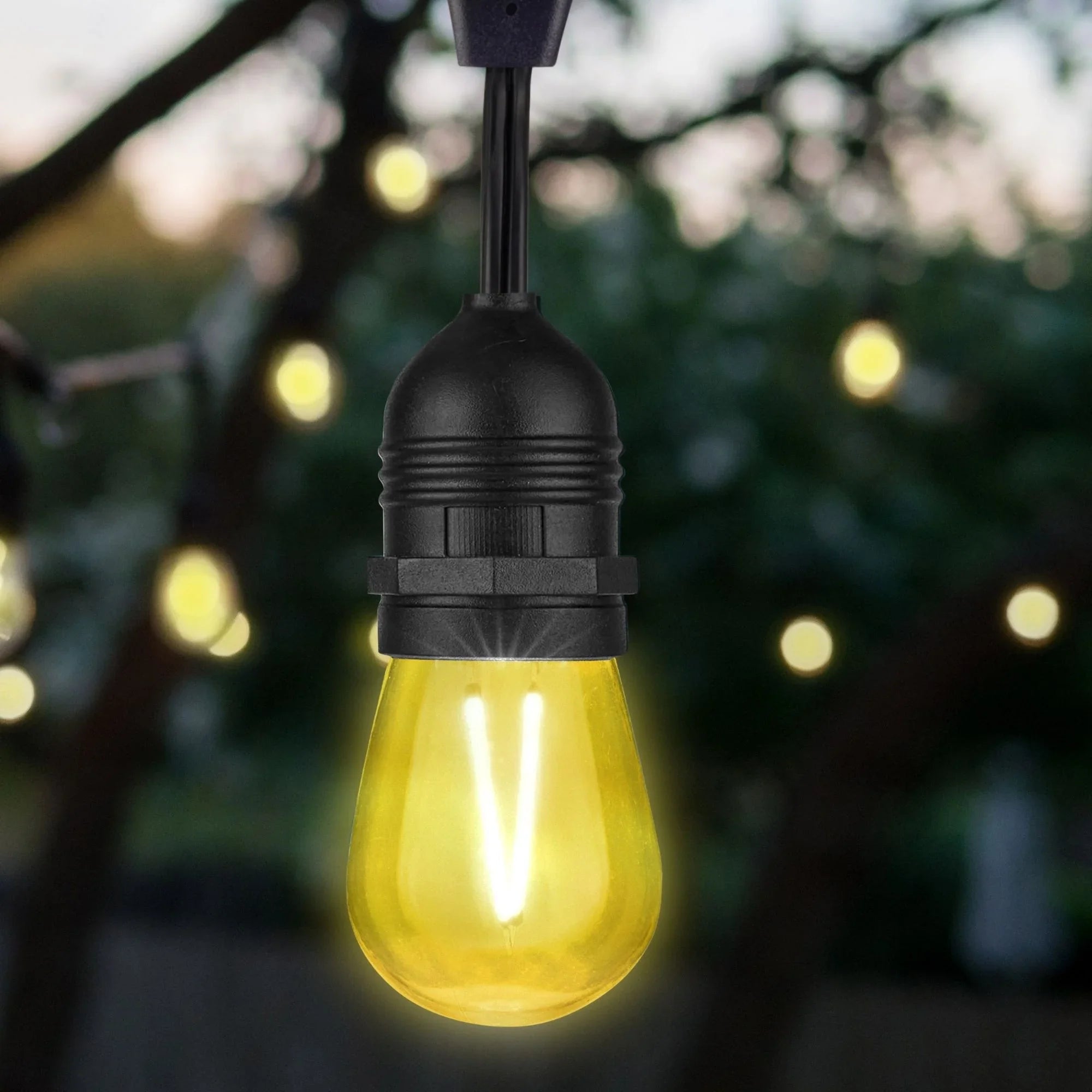 S14 Filament LED Bulb, 1W, 40lm, E26 Base, Transparent Yellow Finish , Pack of 4