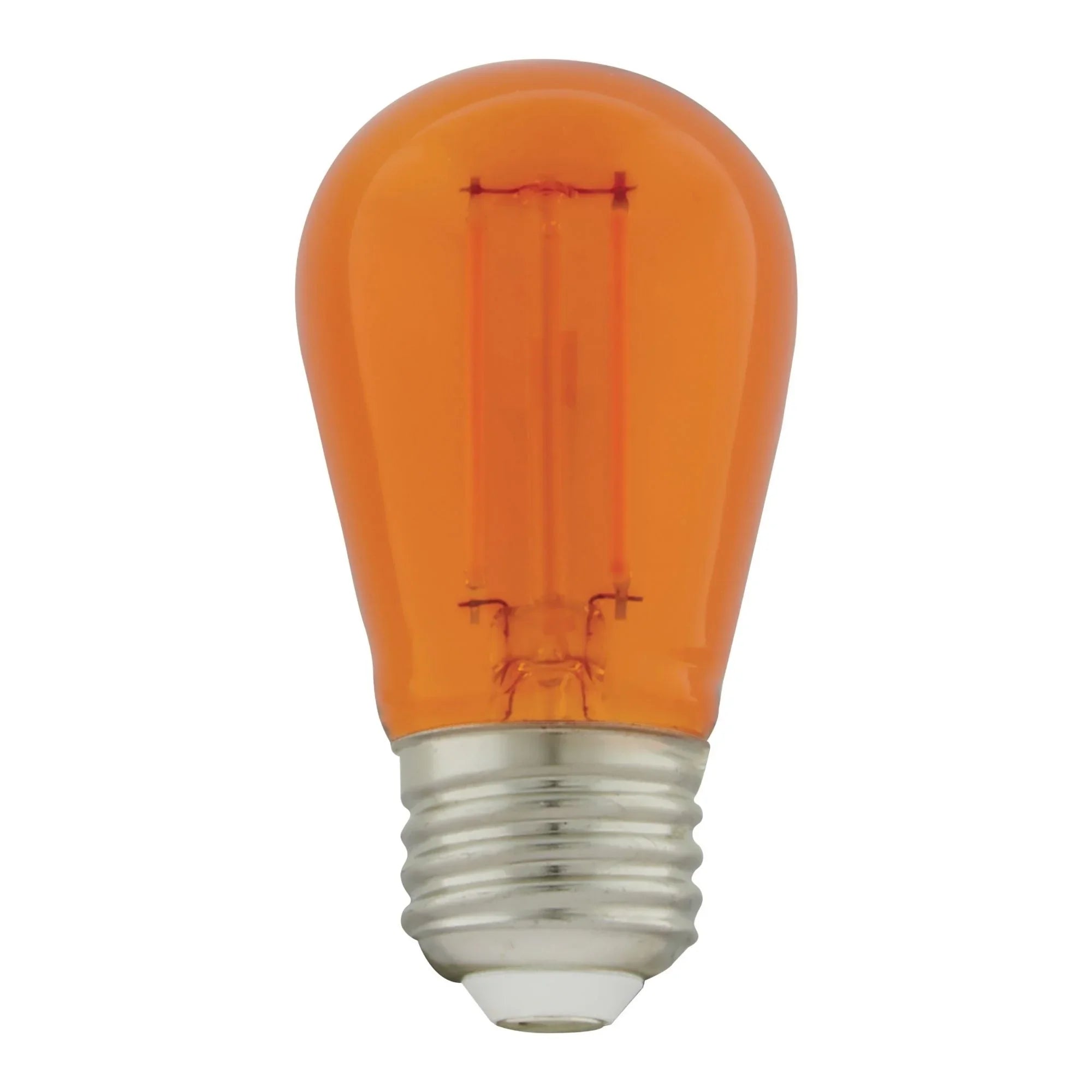 S14 Filament LED Bulb, 1W, 30lm, E26 Base, Transparent Orange Finish , Pack of 4