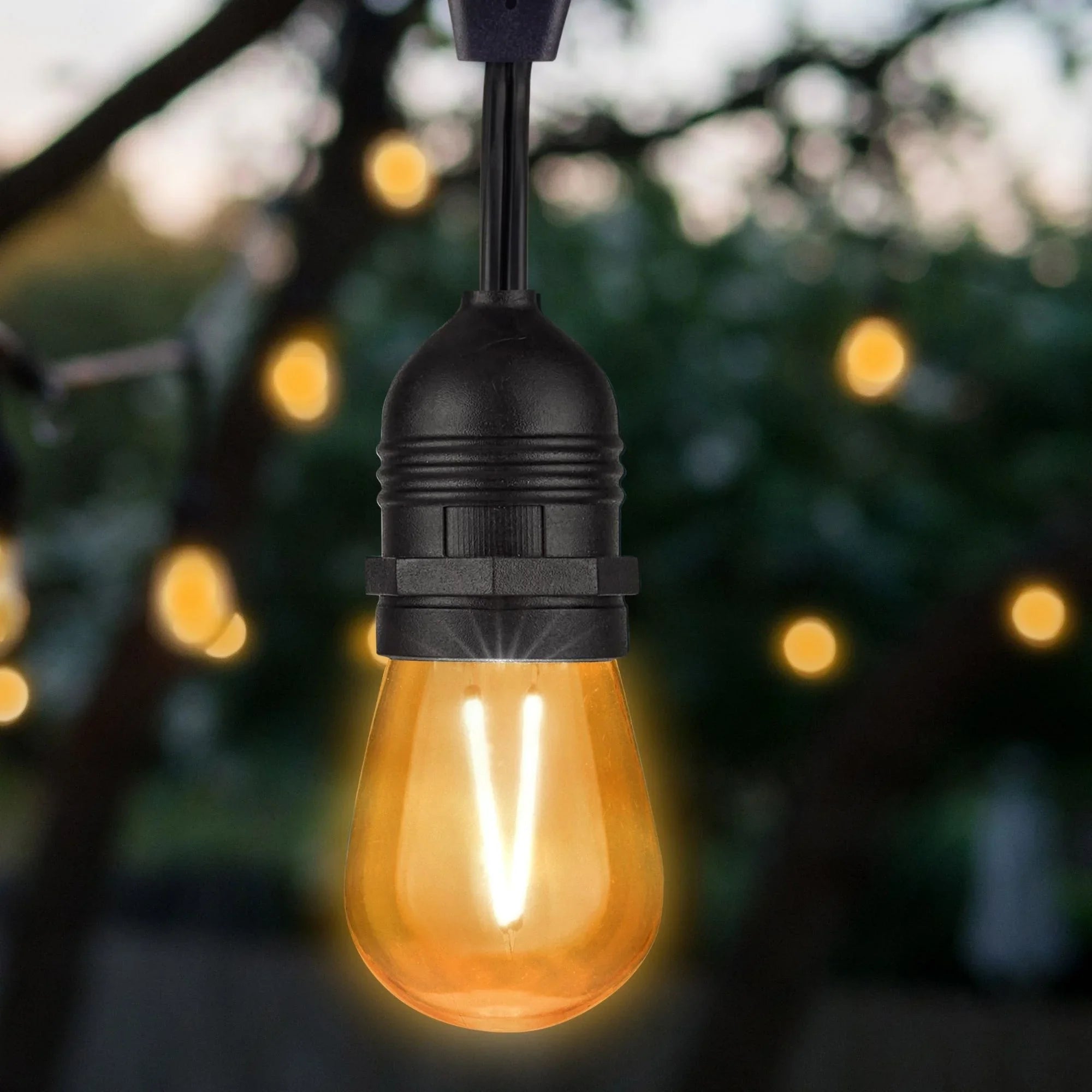 S14 Filament LED Bulb, 1W, 30lm, E26 Base, Transparent Orange Finish , Pack of 4