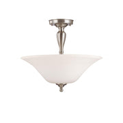 Dupont 16" 3-Light Semi Flush Mount, Brushed Nickel Finish