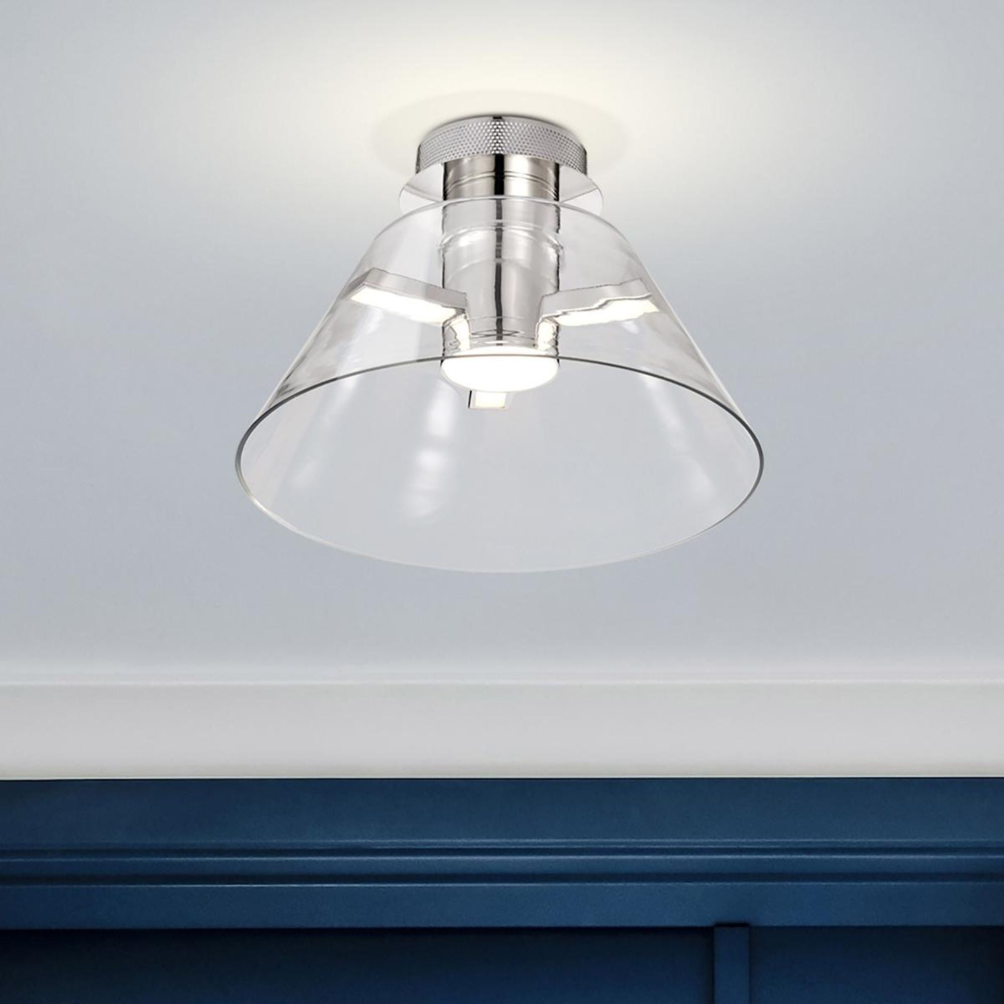 Edmond 14" LED Semi-flush Mount, Polished Nickel Finish