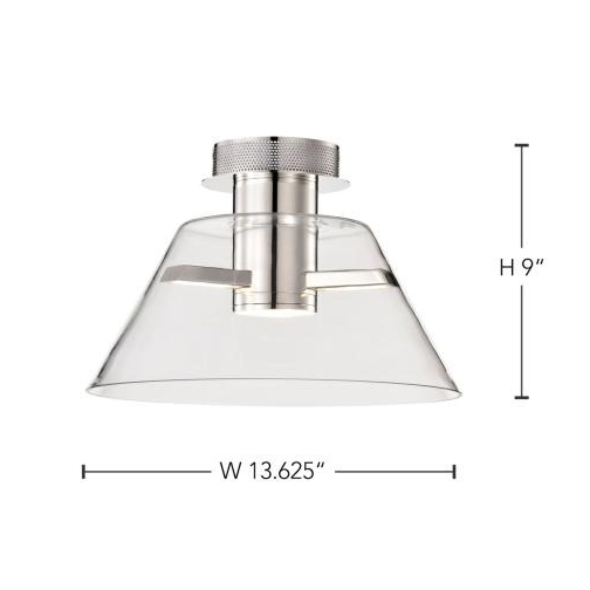 Edmond 14" LED Semi-flush Mount, Polished Nickel Finish