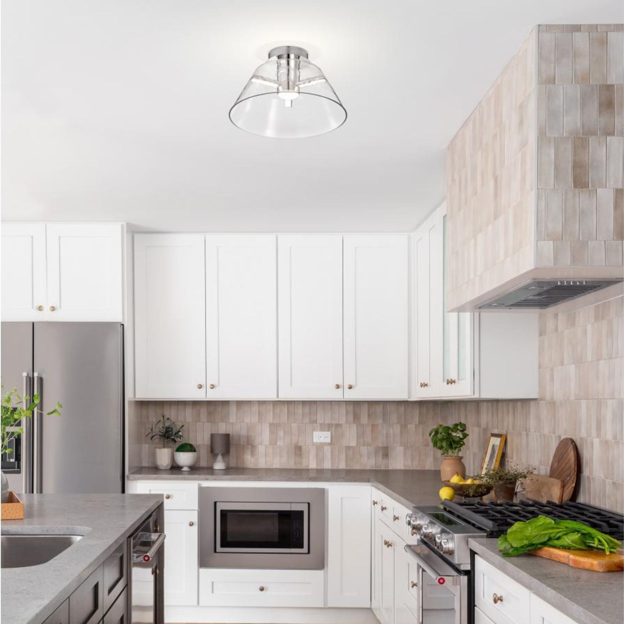 Edmond 17" LED Semi-flush Mount, Polished Nickel Finish