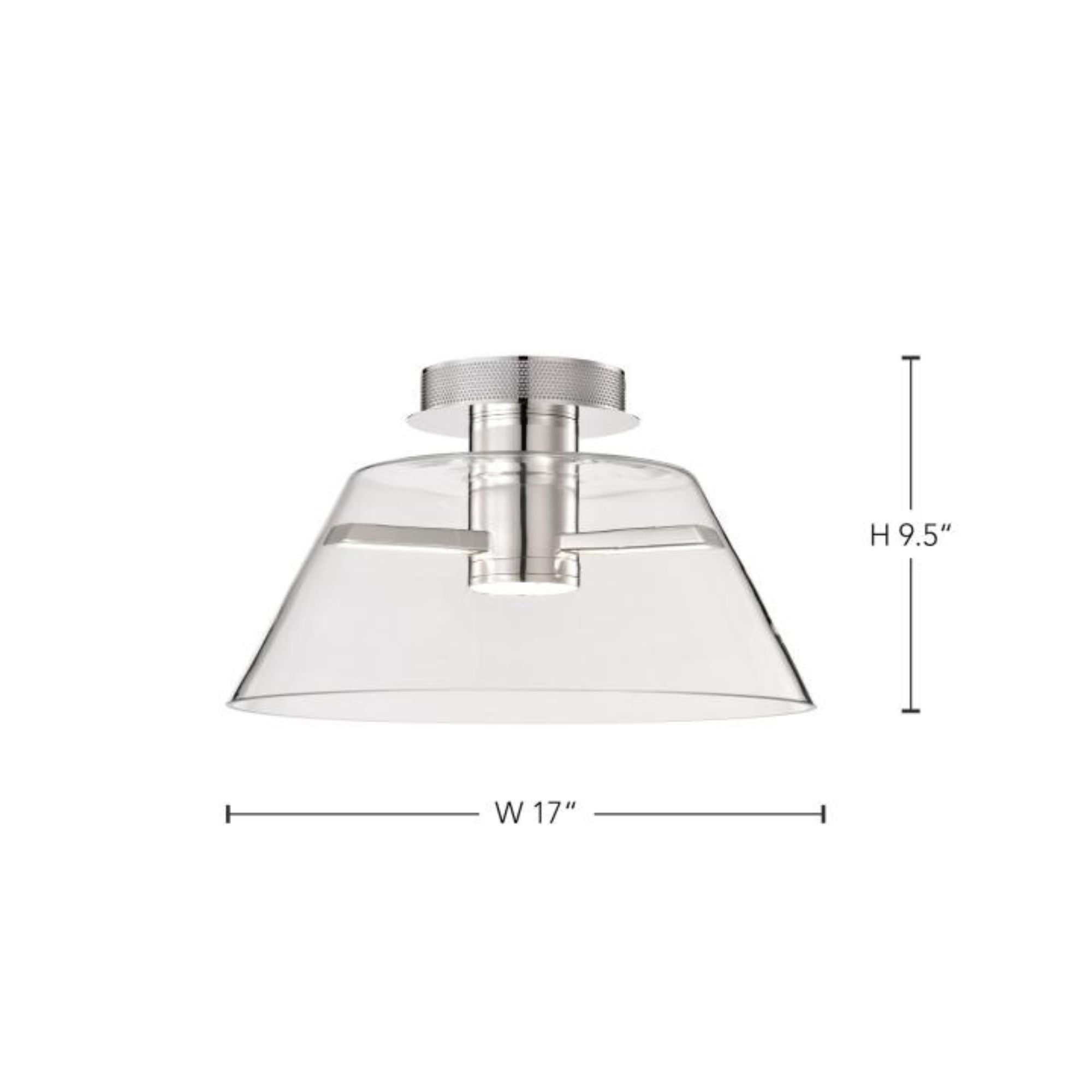 Edmond 17" LED Semi-flush Mount, Polished Nickel Finish