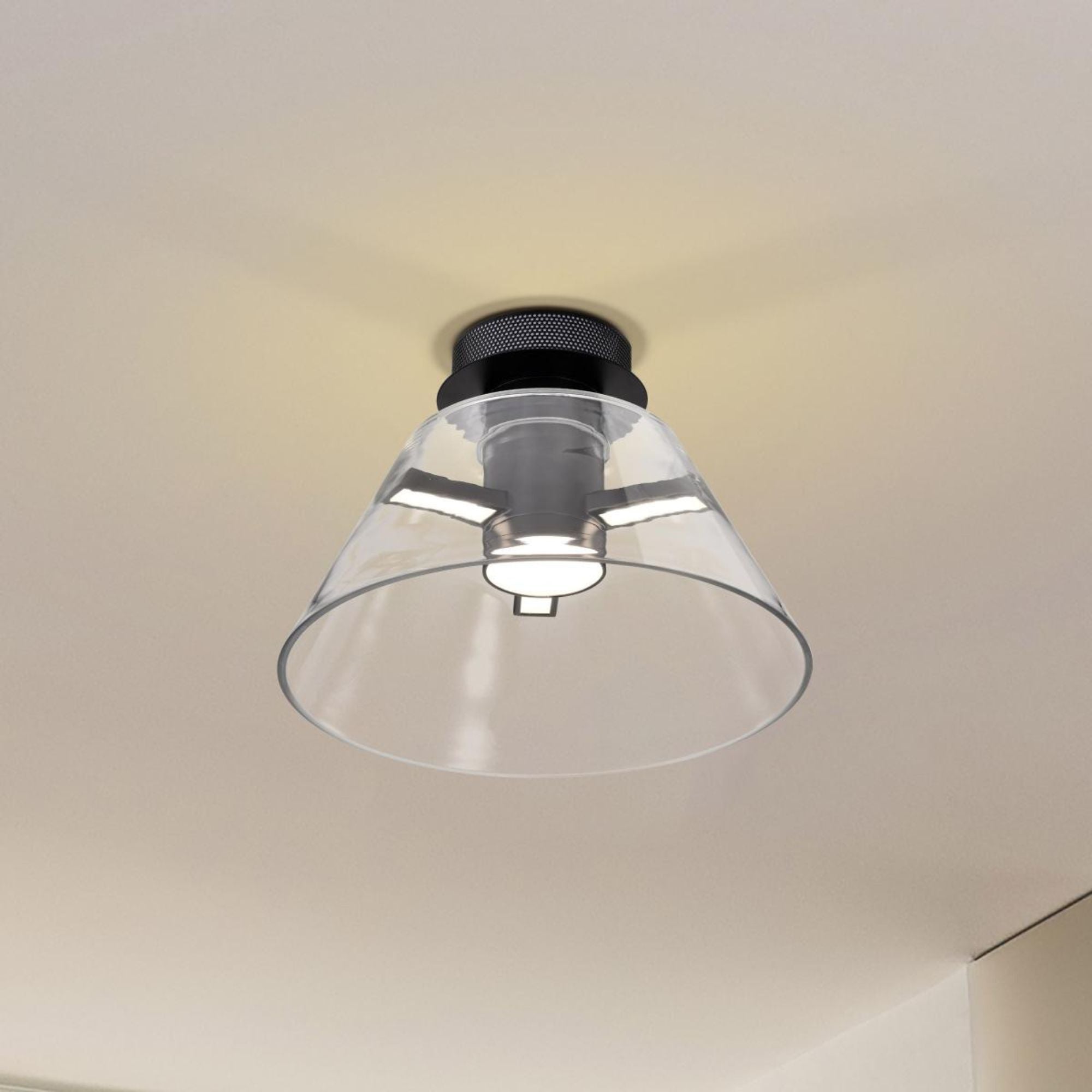 Edmond 14" LED Semi-flush Mount, Matte Black Finish