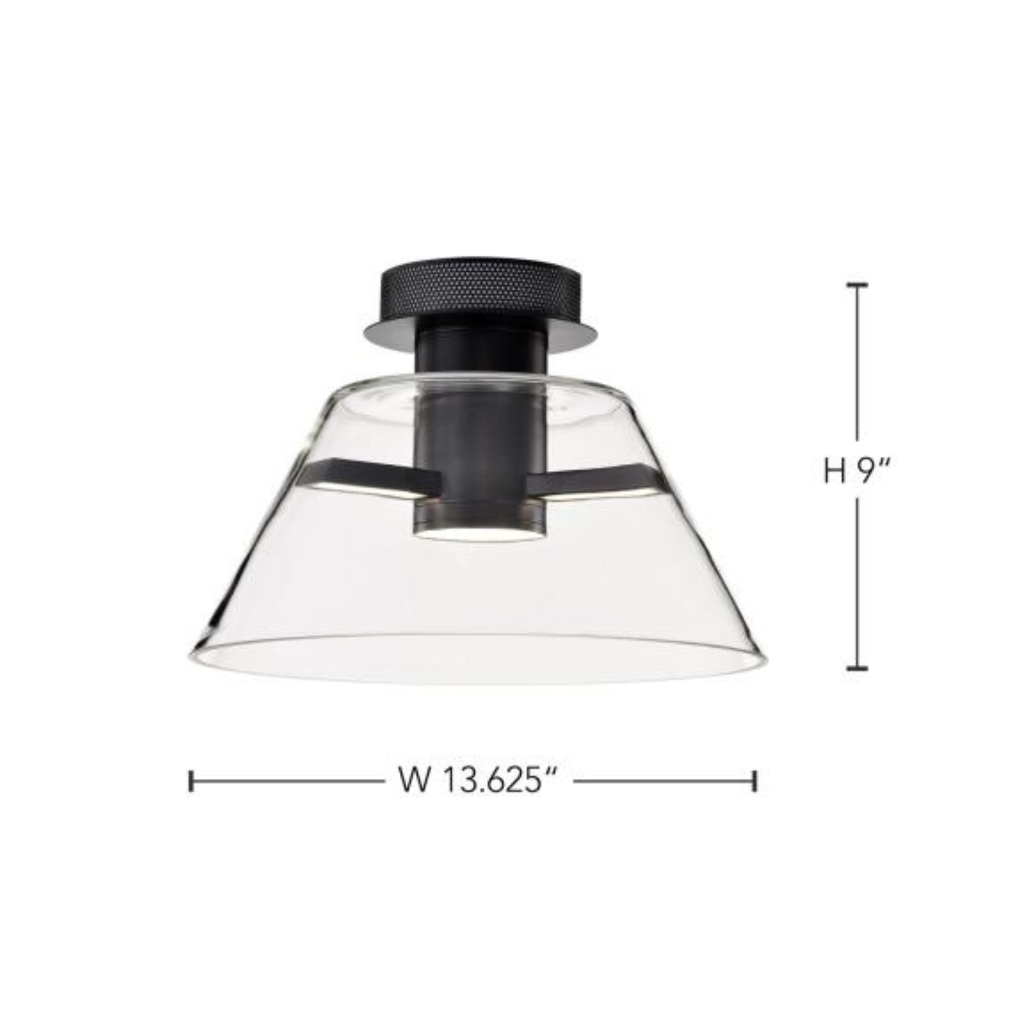 Edmond 14" LED Semi-flush Mount, Matte Black Finish