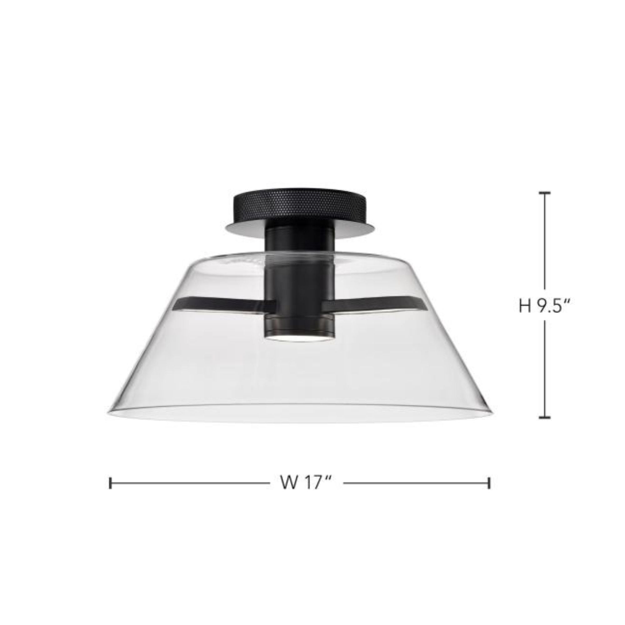 Edmond 17" LED Semi-flush Mount, Matte Black Finish