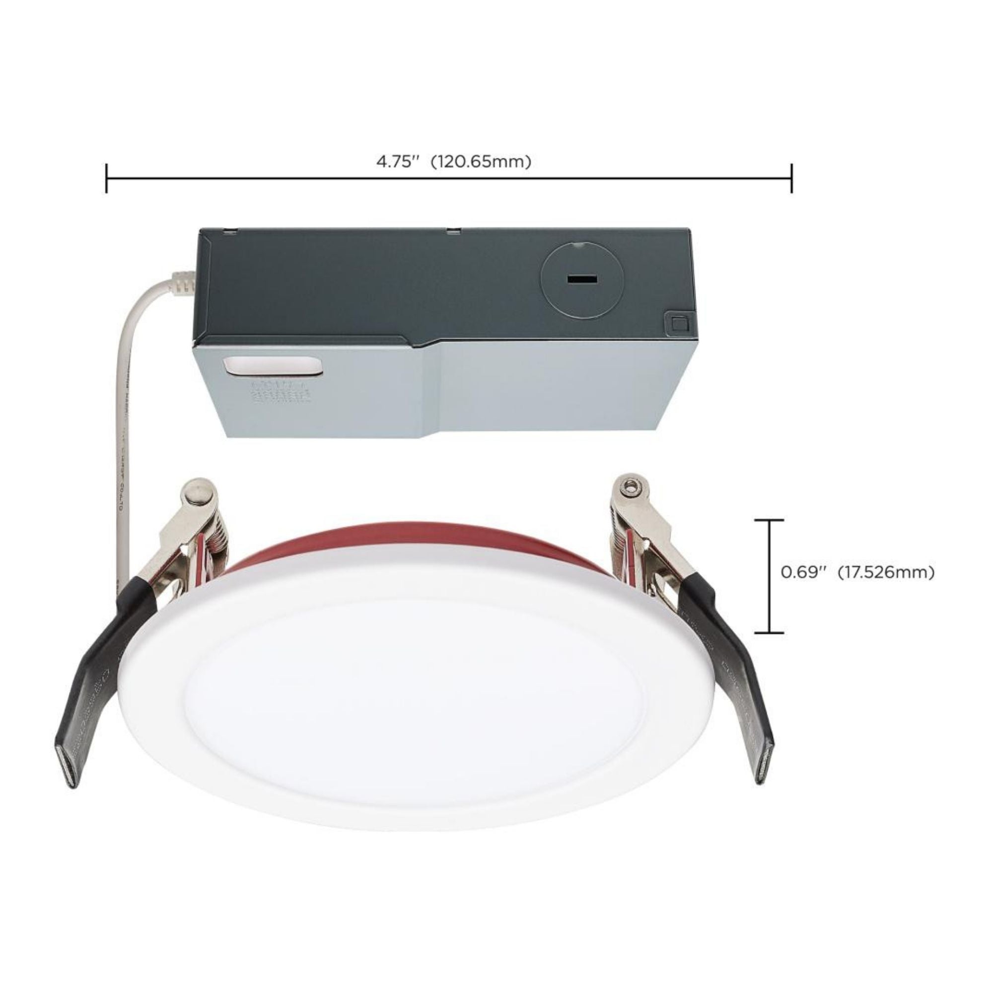 Fire Rated 4" Canless LED Recessed Light, 800 Lm, 5-CCT, Flat Trim, 120-277V