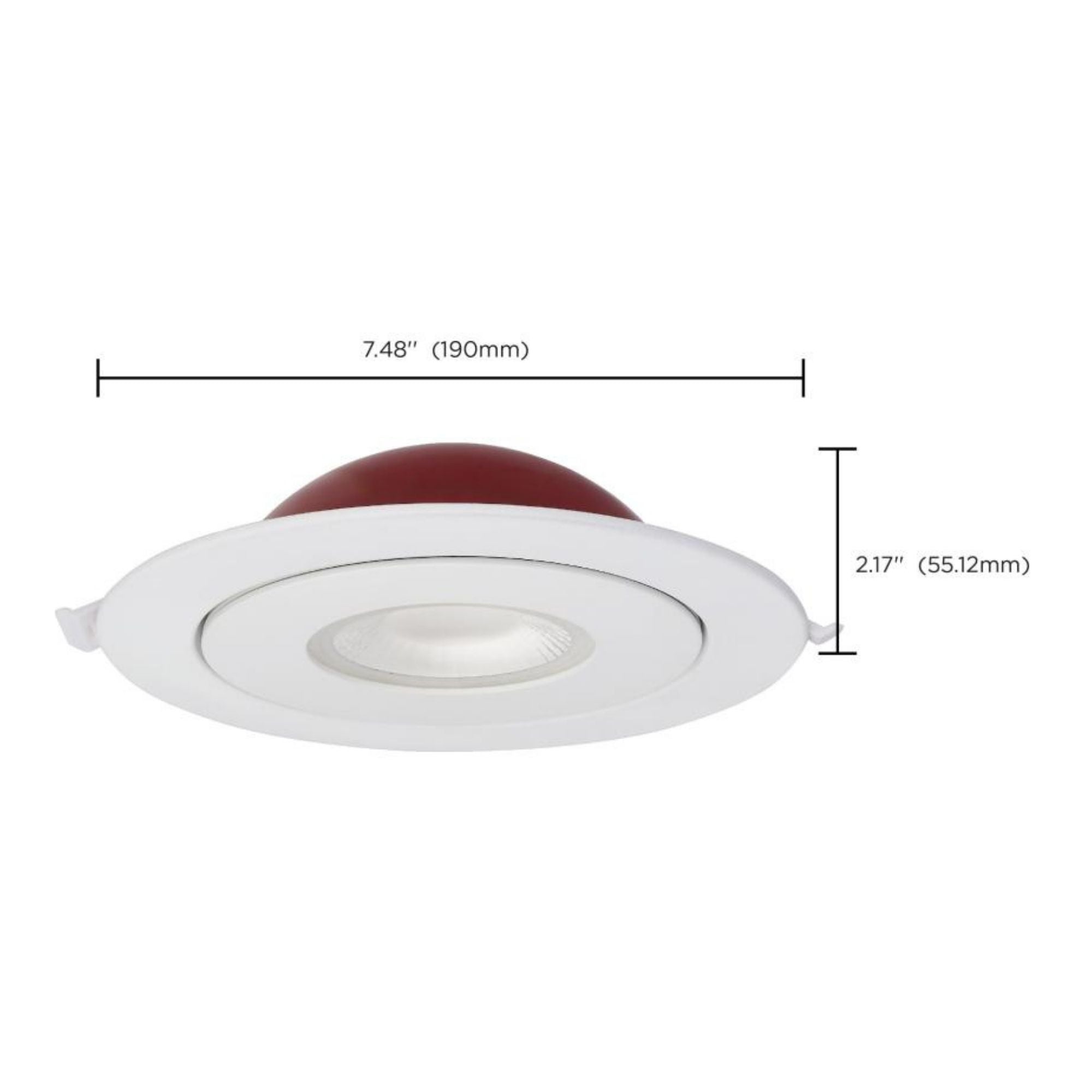 Fire Rated 6" Canless LED Recessed Light, 1280 Lm, 5-CCT, Adjustable Trim