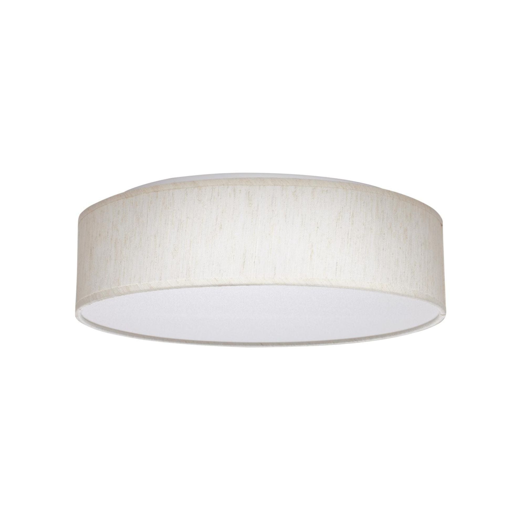 15" LED Flush Mount Ceiling Light with Beige Fabric Shade, 3CCT