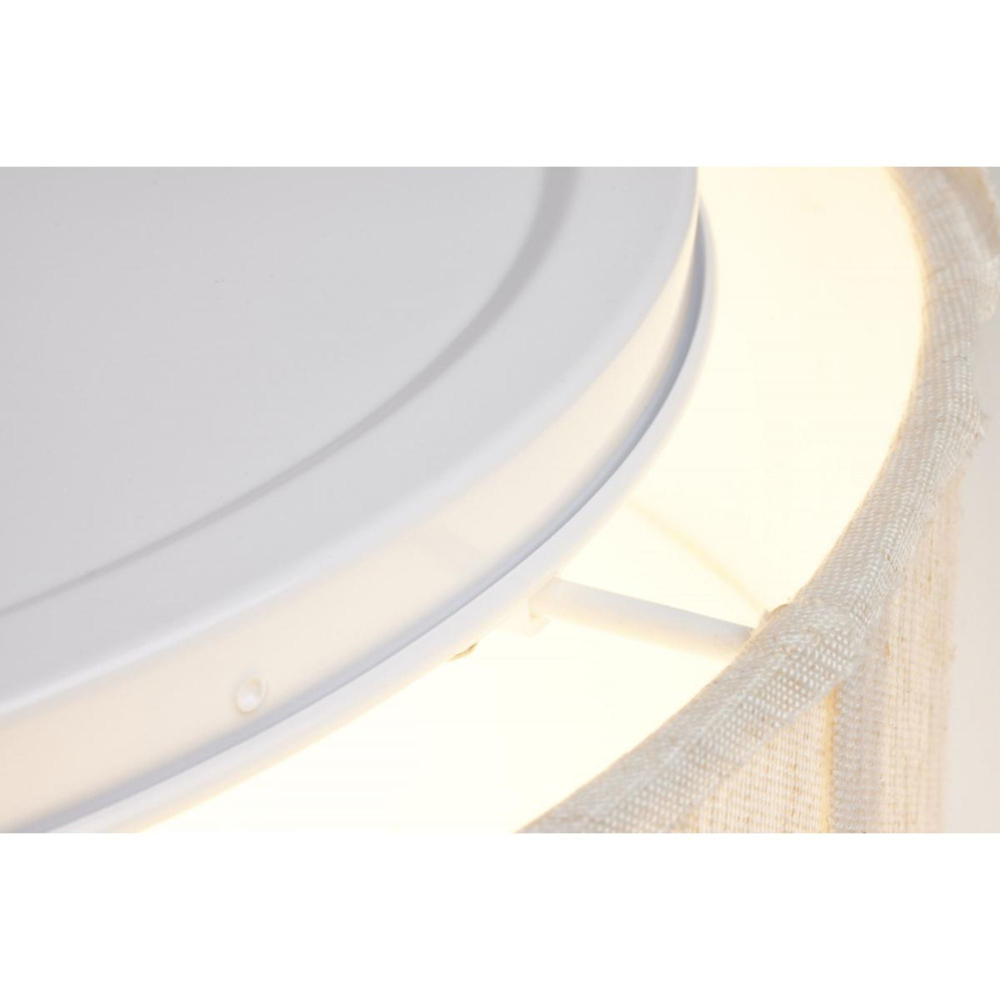 15" LED Flush Mount Ceiling Light with Beige Fabric Shade, 3CCT