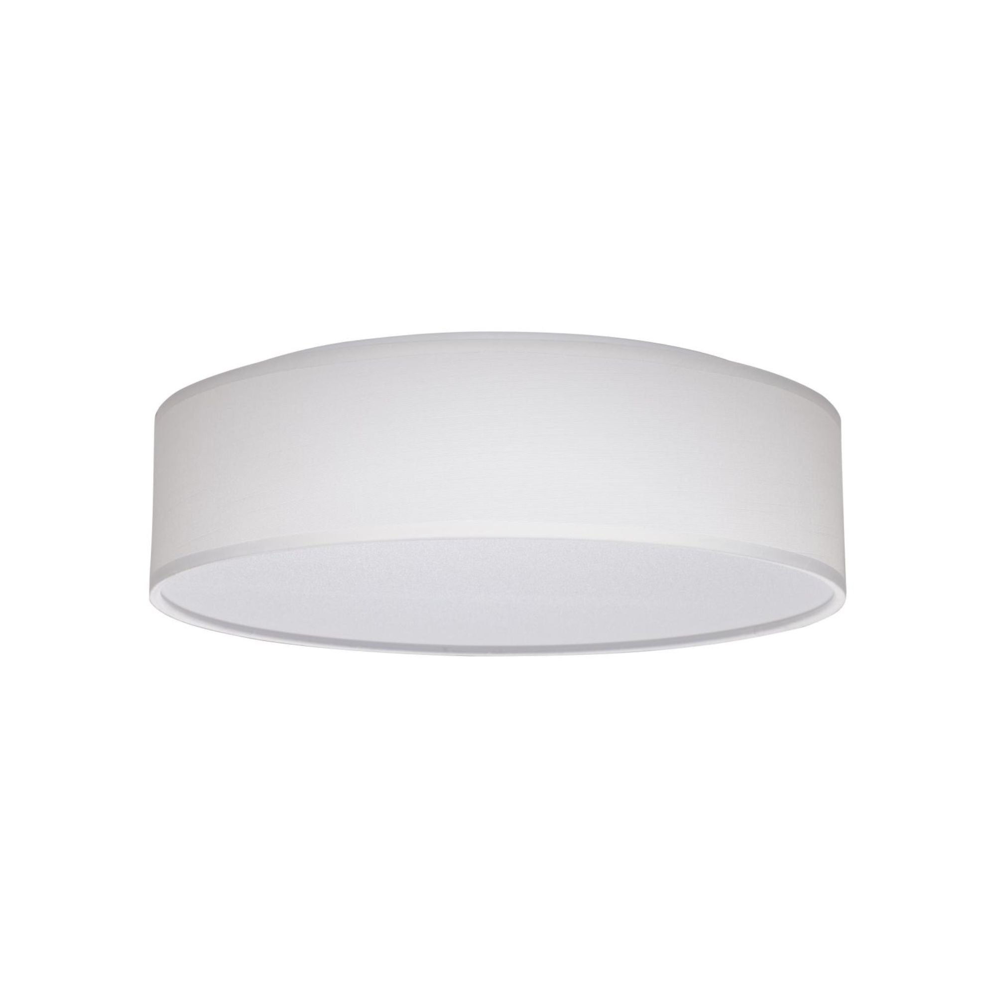 15" LED Flush Mount Ceiling Light with White Fabric Shade, 3CCT
