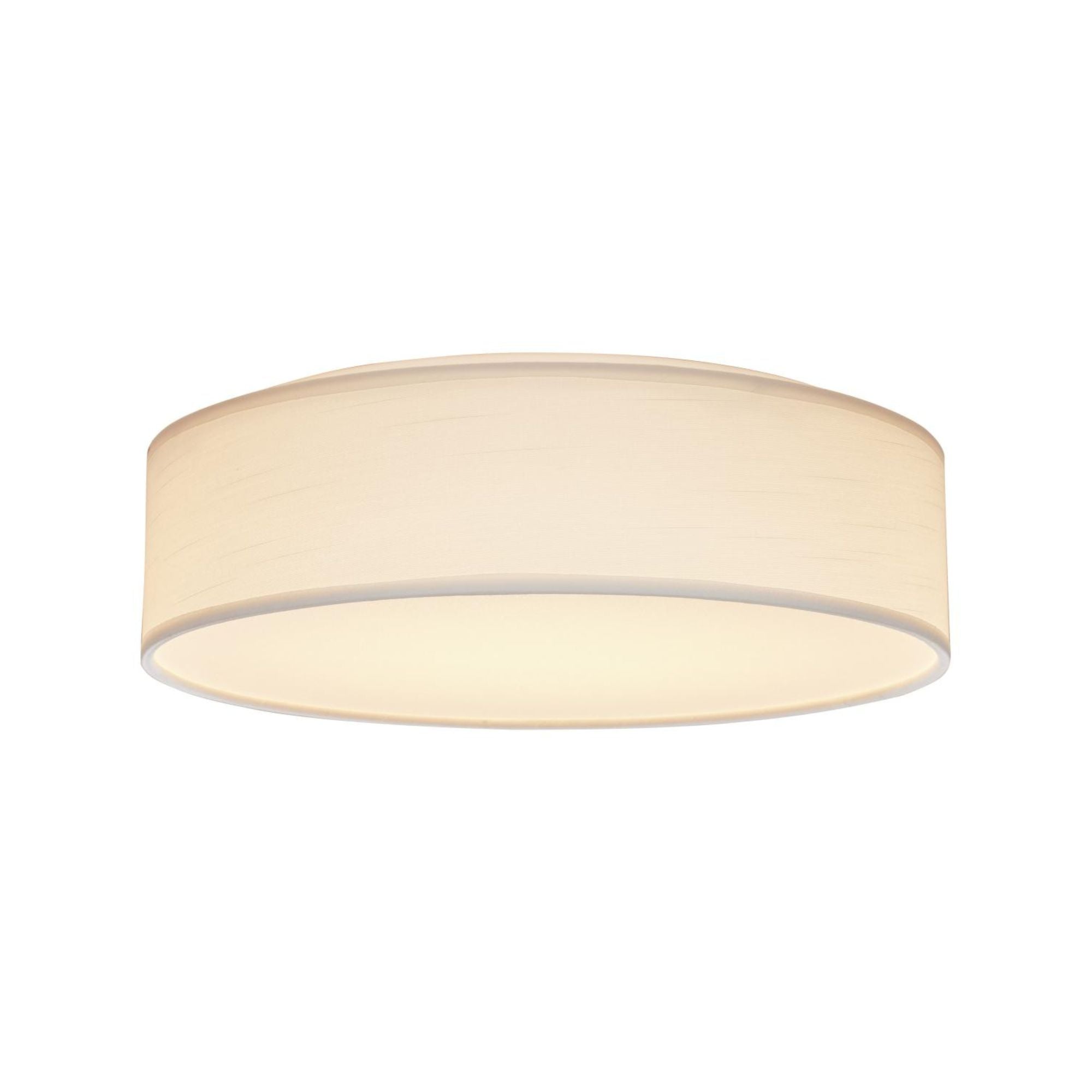 15" LED Flush Mount Ceiling Light with White Fabric Shade, 3CCT