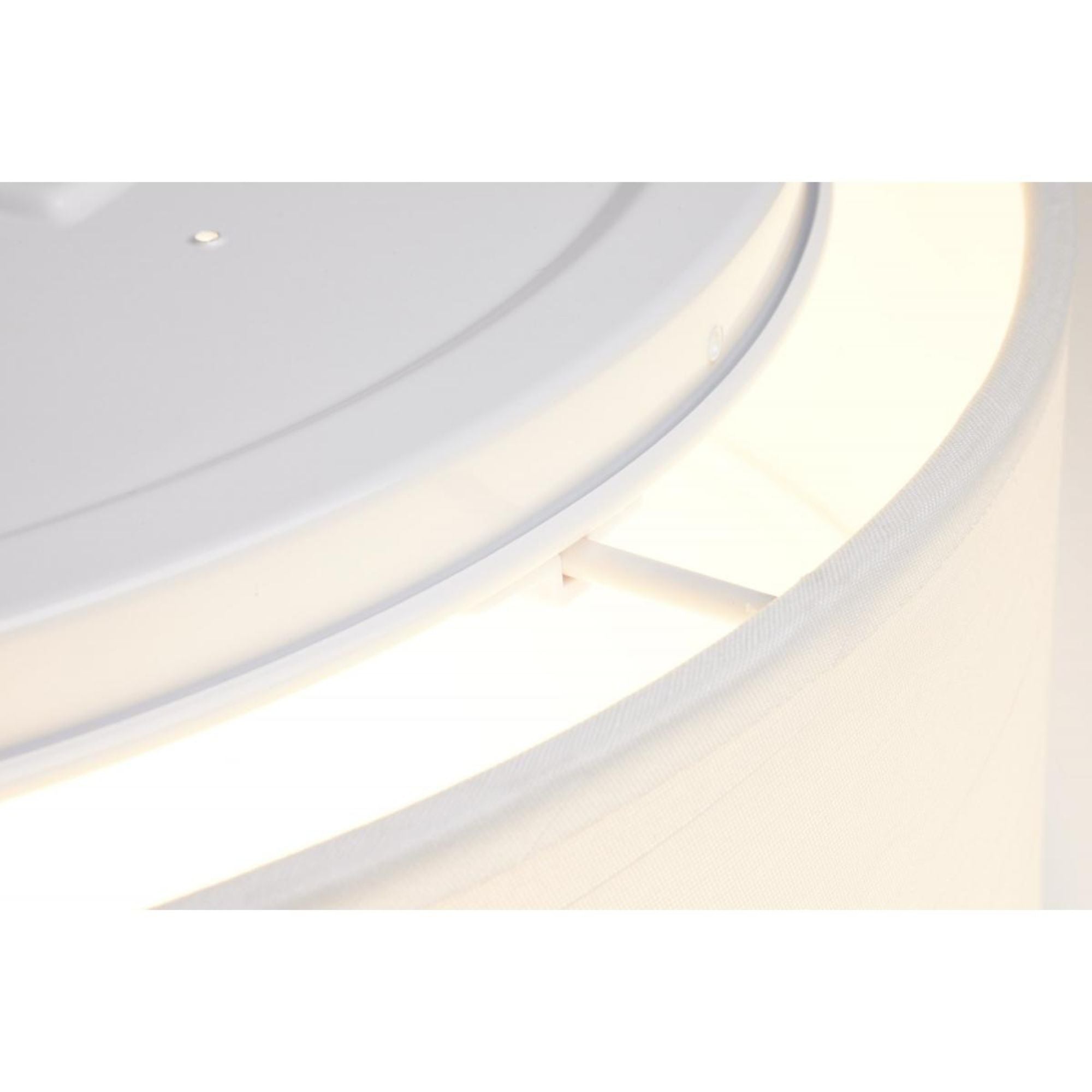 15" LED Flush Mount Ceiling Light with White Fabric Shade, 3CCT