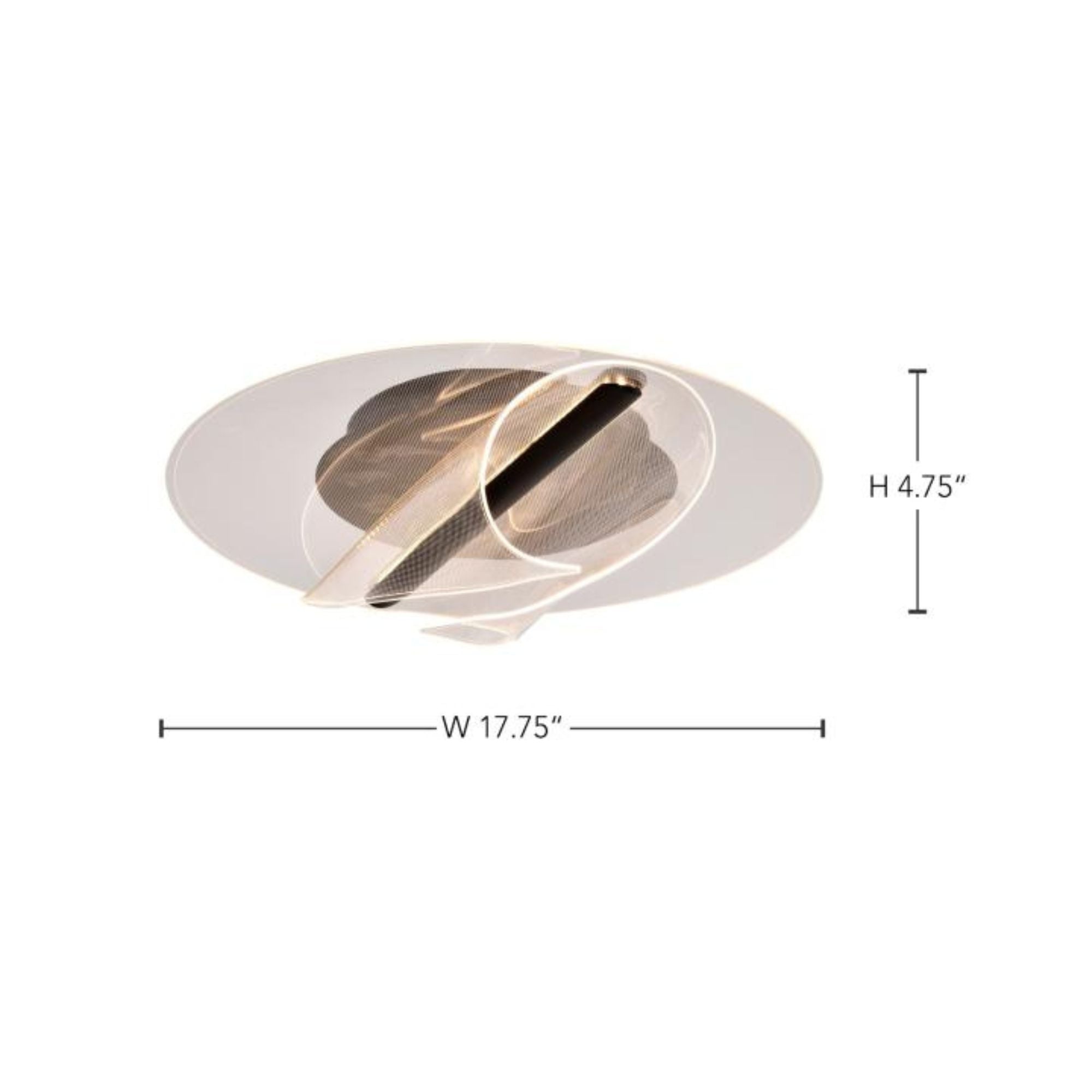 Geneva 18" LED Flush Mount, Matte Black Finish