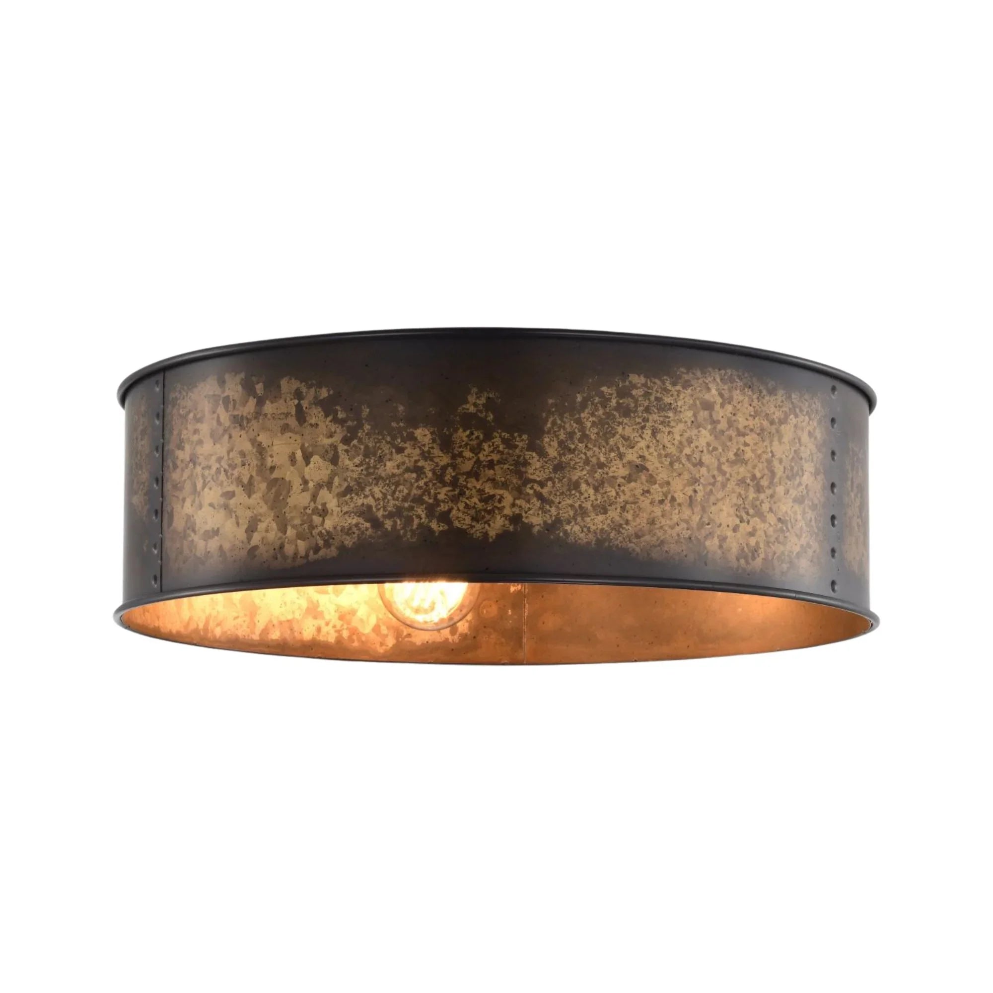 Kettle 17" 3 Lights Flush Mount, Brass Finish