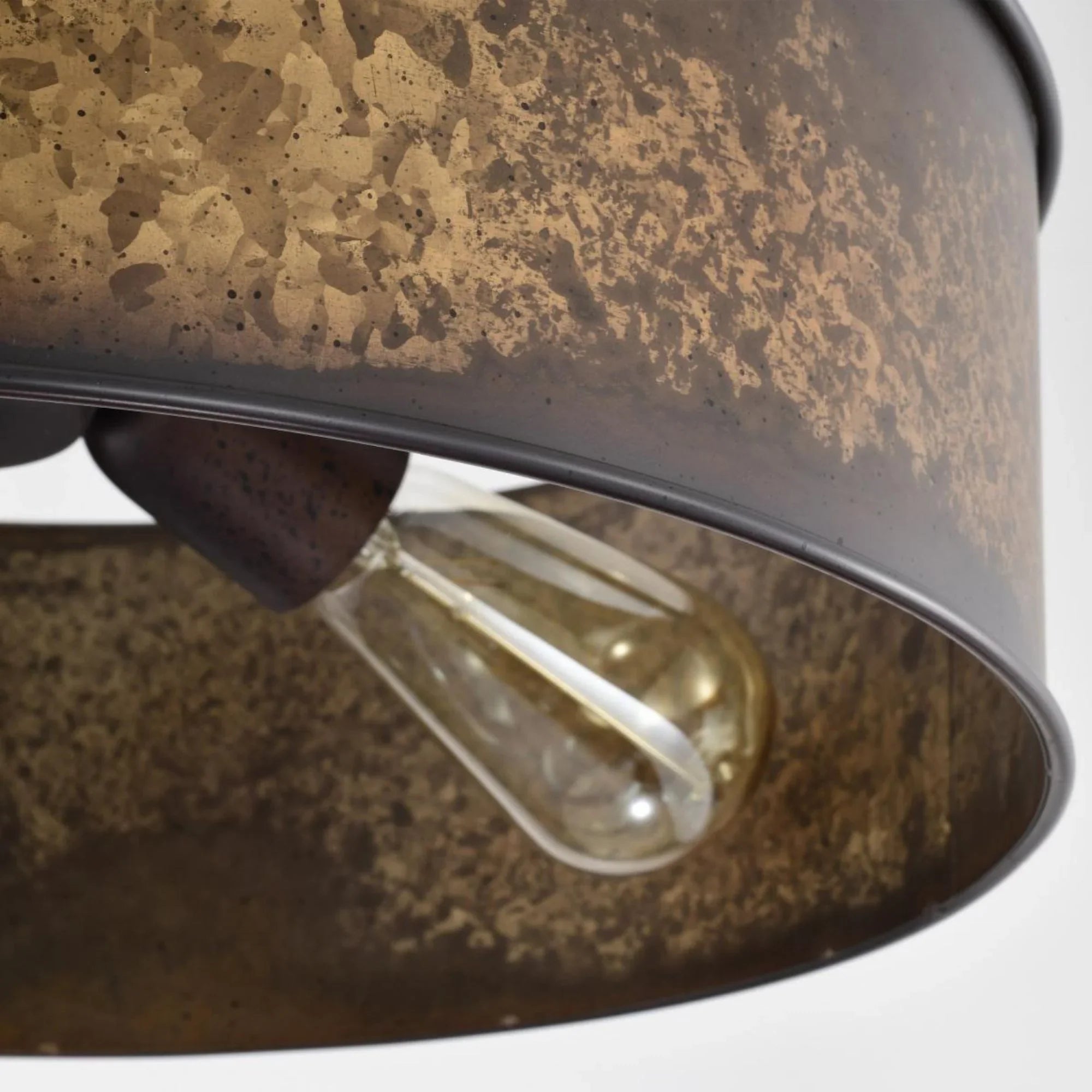 Kettle 17" 3 Lights Flush Mount, Brass Finish