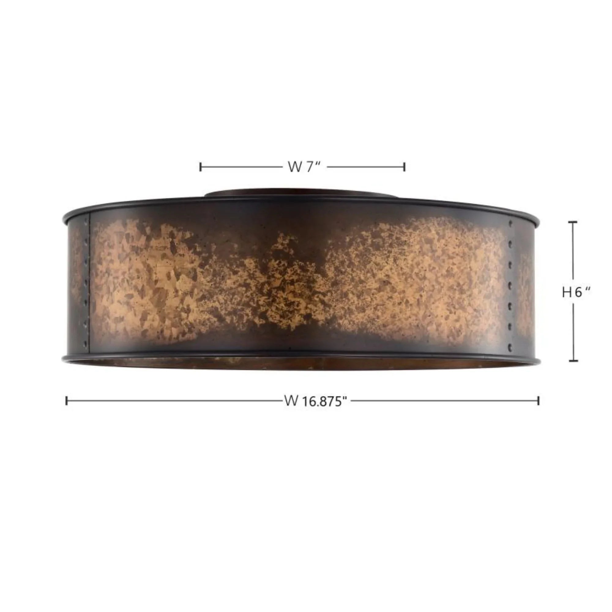 Kettle 17" 3 Lights Flush Mount, Brass Finish