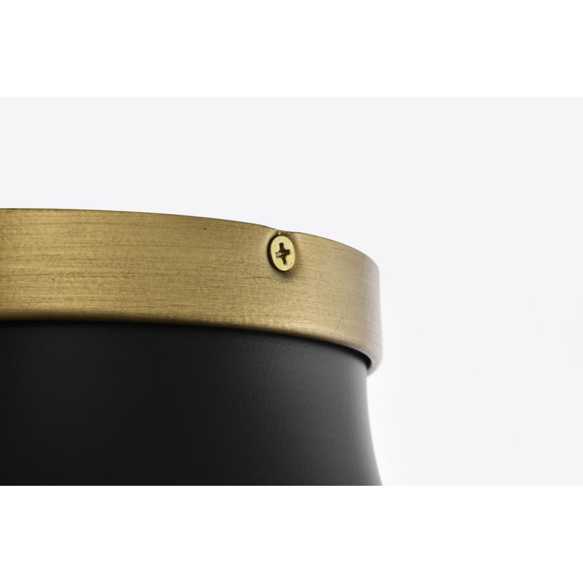 Lafayette 14" Flush Mount, Matte Black / Natural Brass Finish