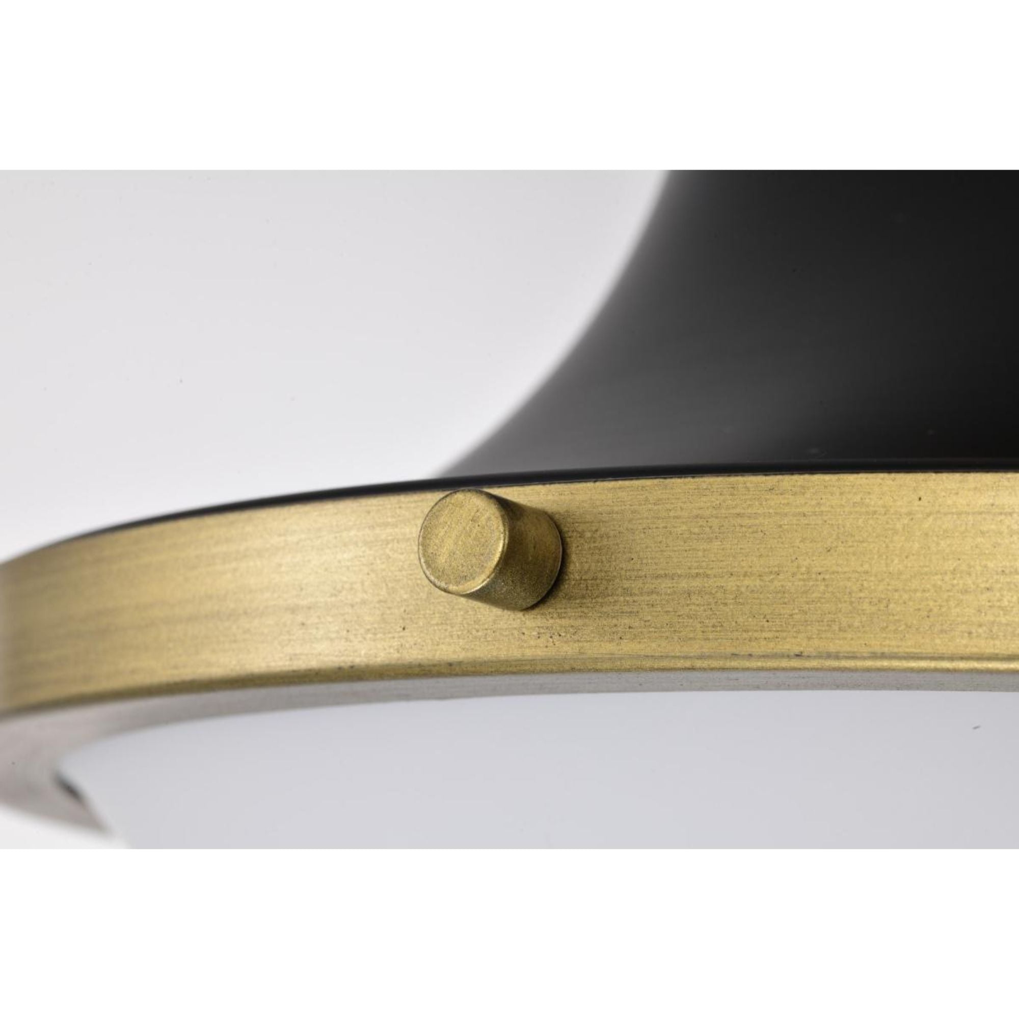 Lafayette 14" Flush Mount, Matte Black / Natural Brass Finish