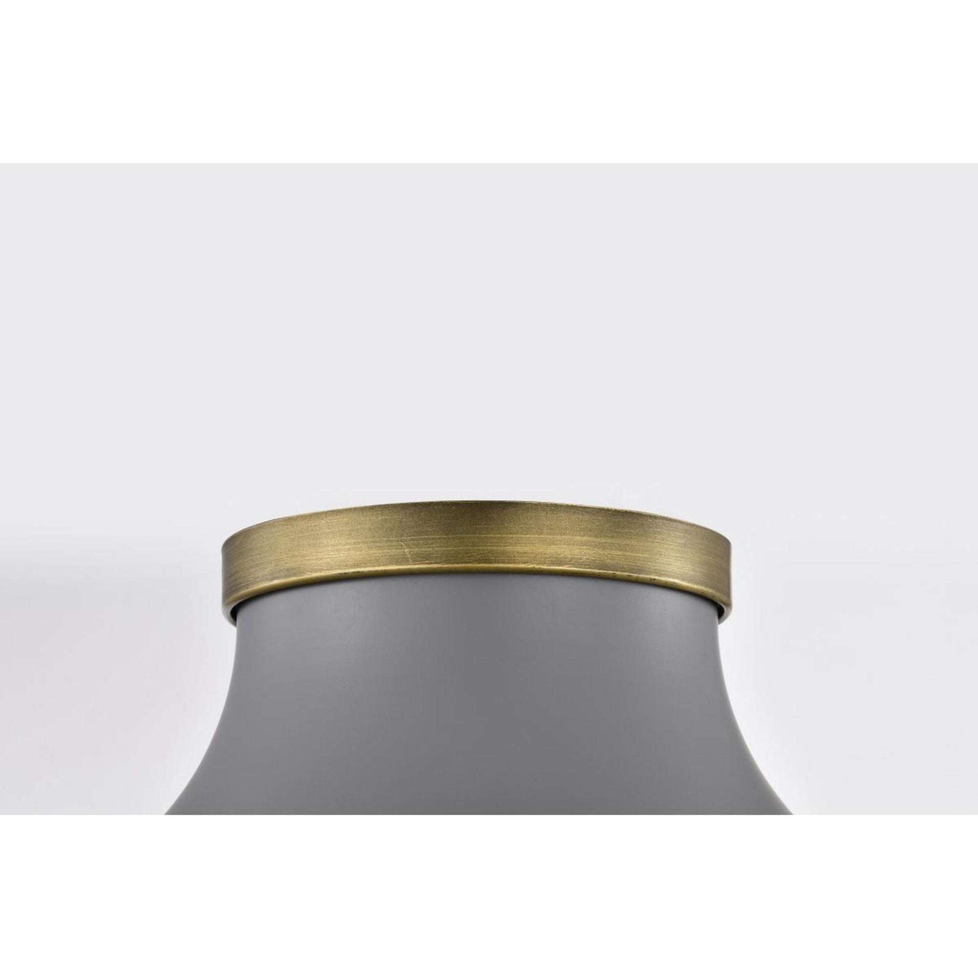 Lafayette 14" Flush Mount, Matte Gray / Natural Brass Finish