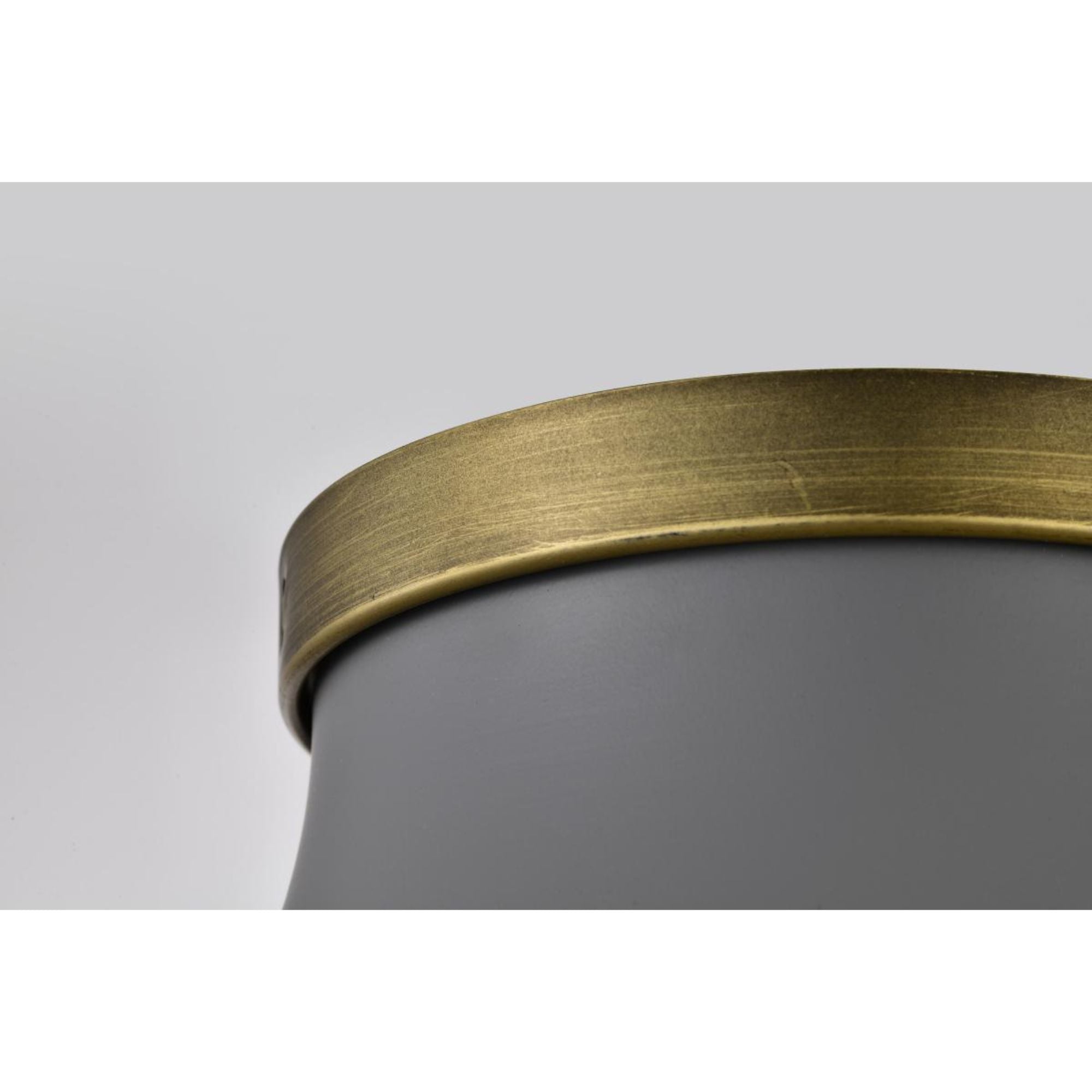 Lafayette 14" Flush Mount, Matte Gray / Natural Brass Finish