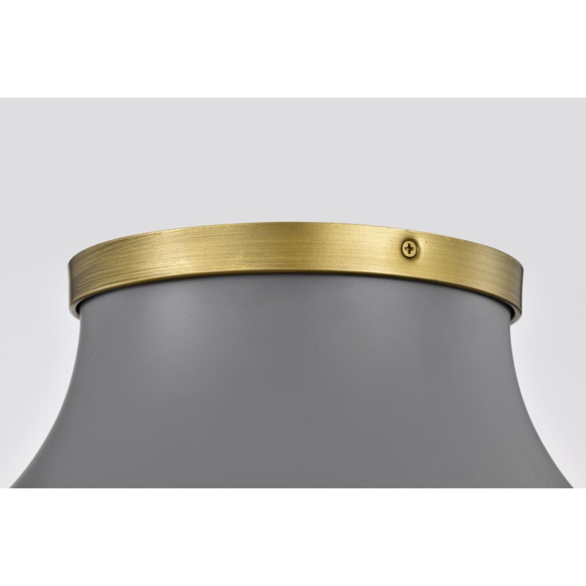 Lafayette 18" 3 lights Flush Mount, Matte Gray / Natural Brass Finish