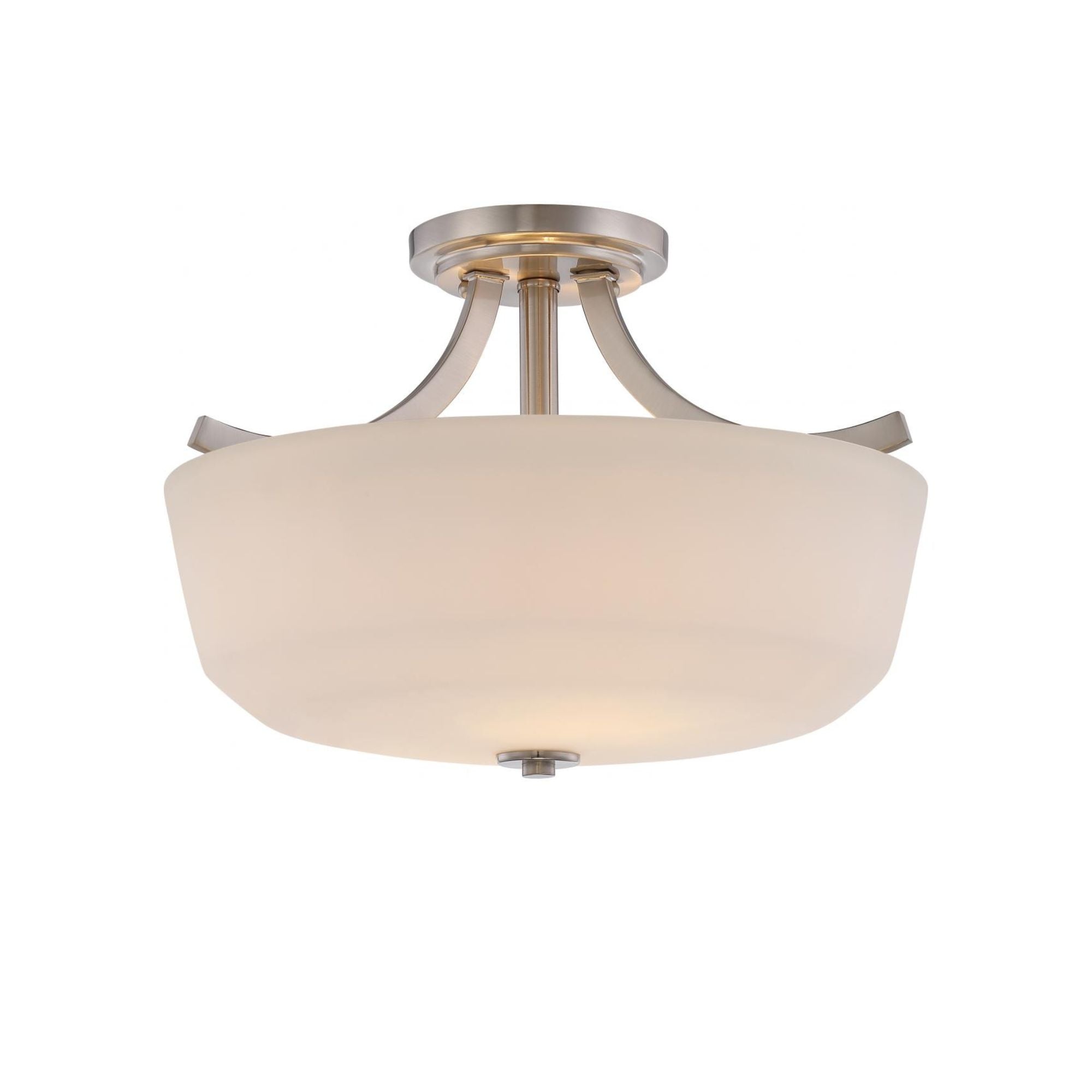 Laguna 15" 2 Lights Semi Flush Mount, Brushed Nickel finish
