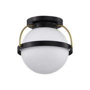 Lakeshore 1 Light Flush Mount Light, White Opal Glass