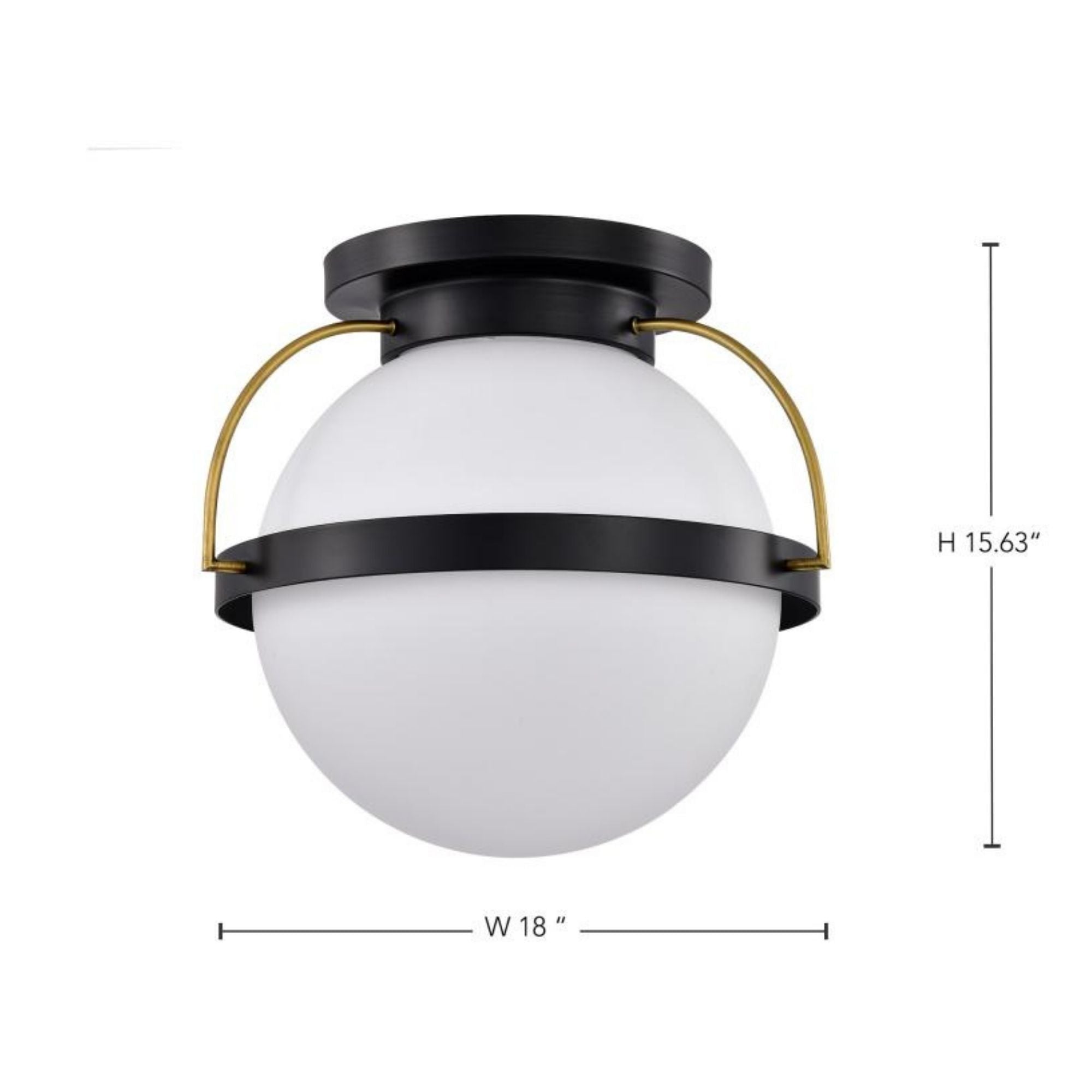 Lakeshore 18" Flush Mount, Matte Black Finish