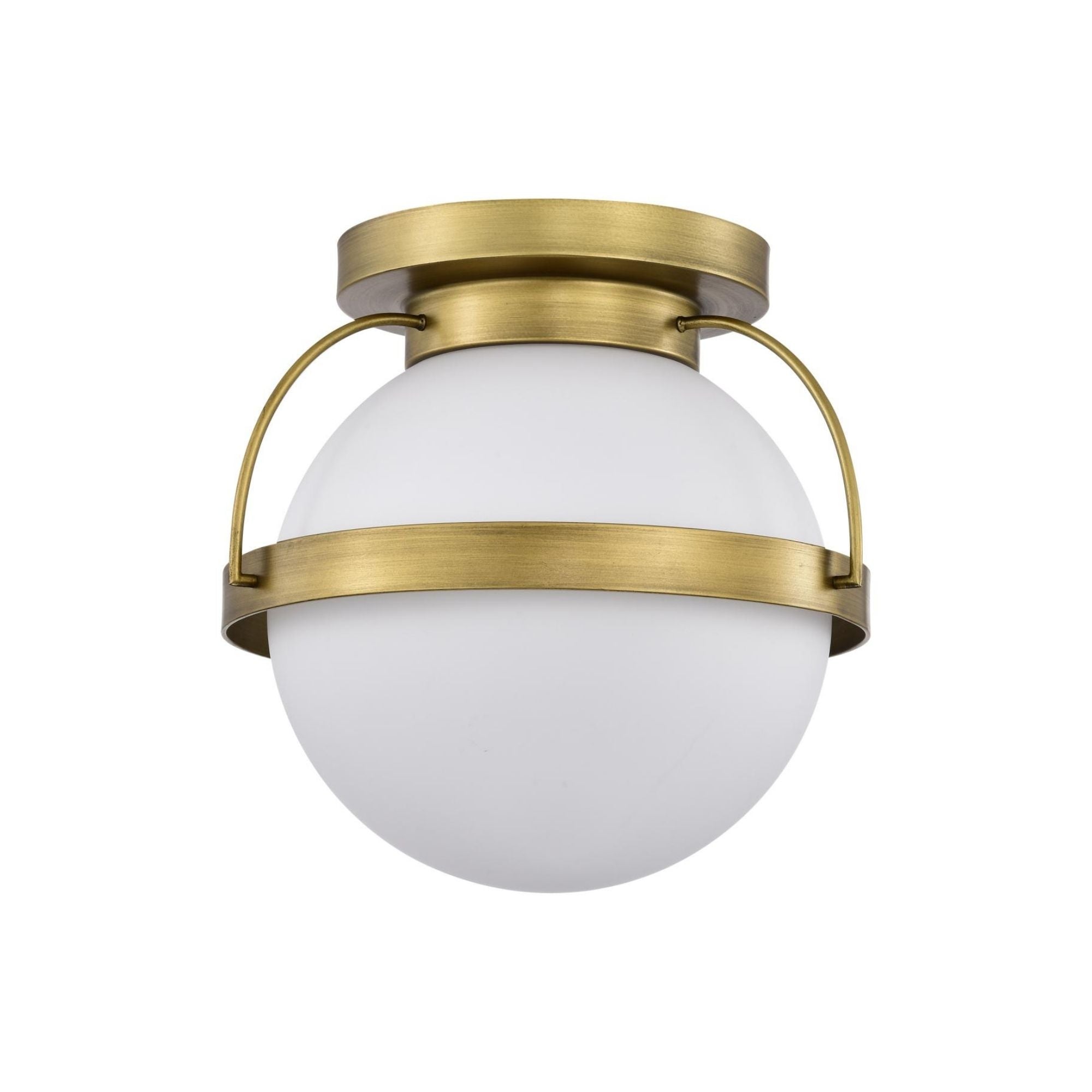 Lakeshore 10" Flush Mount, Natural Brass Finish