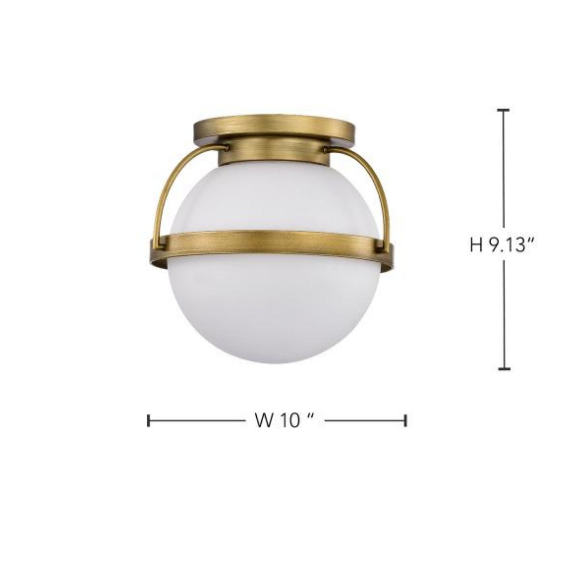 Lakeshore 10" Flush Mount, Natural Brass Finish